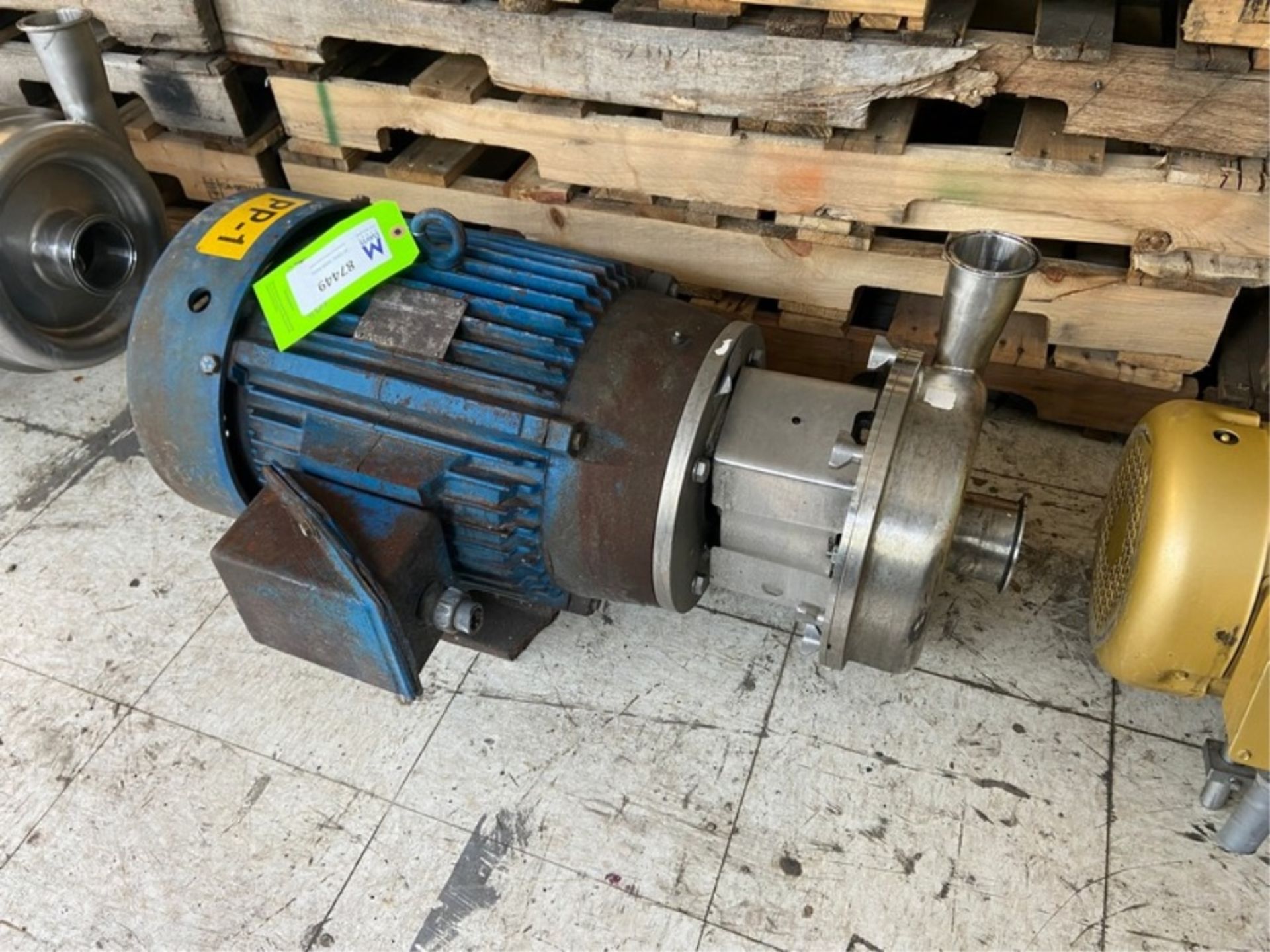 Alpha-Laval 30 hp Centrifugal Pump,-S/N 73363, 230/460 Volts, 3 Phase, with Aprox. 3" x 2" Clamp