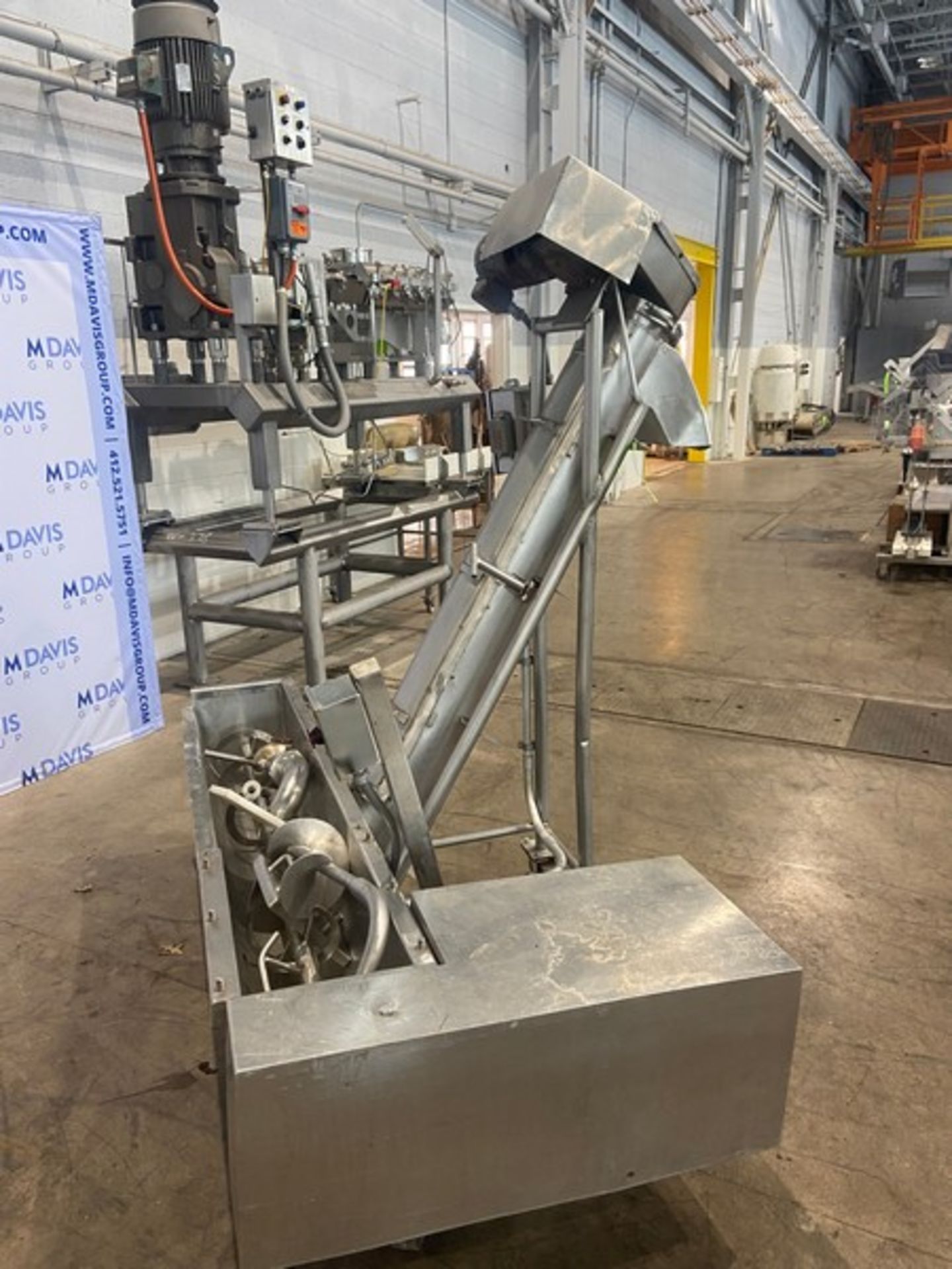S/S Incline Curd Breaker Auger,-Overall Height: Aprox. 82" H, with Motor, Mounted on Portable - Image 4 of 8
