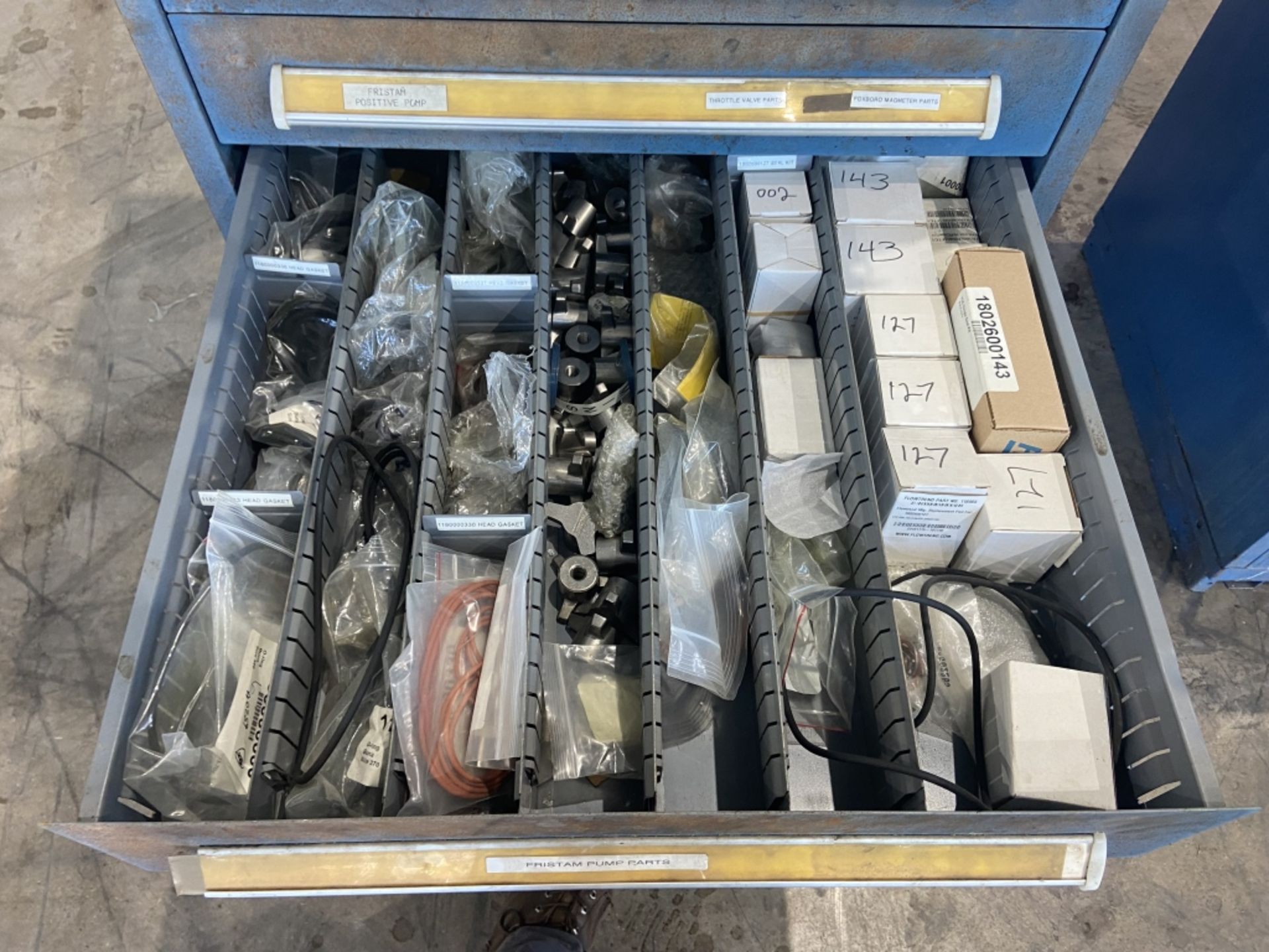 Vidmar Parts Cabinet with Contents, Includes Pump Parts, Cabinets, Gaskets, & Other Parts--See - Image 10 of 10