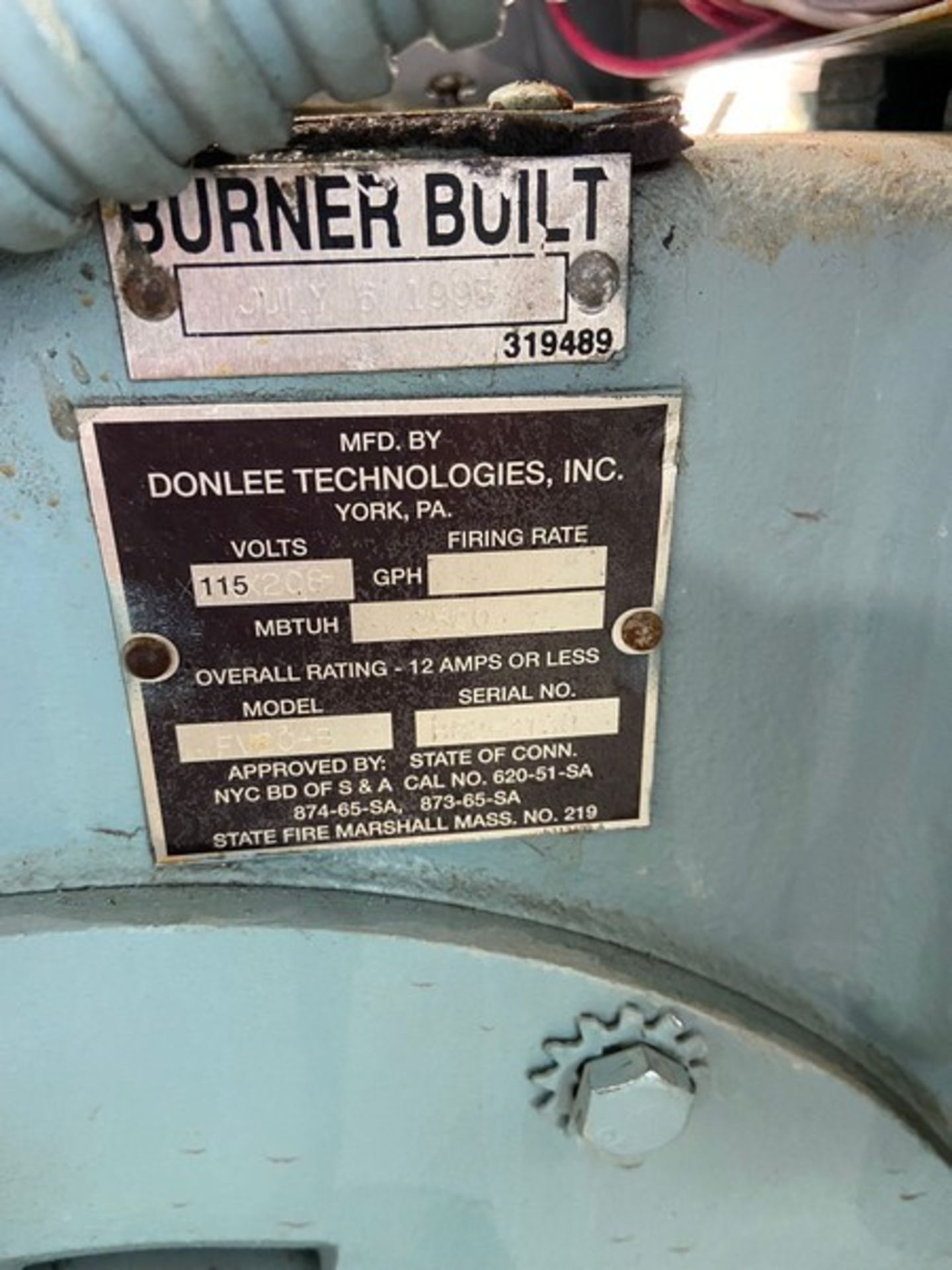 Donlee Technologies Inc. 2,700 lbs./Hr.,-M/N SPHV-60-N 94218, S/N 95-19777 H-11214, 208 Volts, 3 - Image 8 of 11