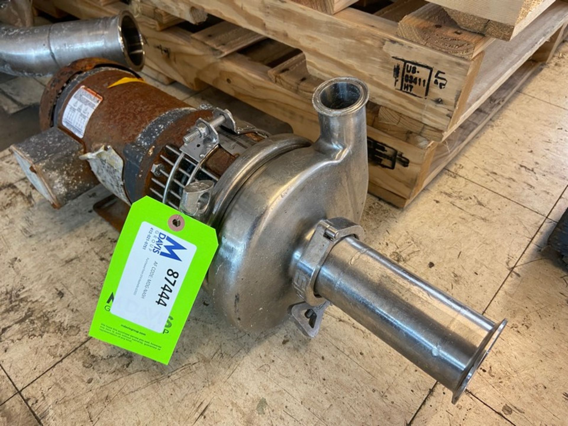 Tri-Clover Aprox. 3 hp Centrifugal Pump,-M/N C216MD56T, with Aprox. 2-1/2" x 1-1/2" S/S Head (INV# - Image 3 of 6
