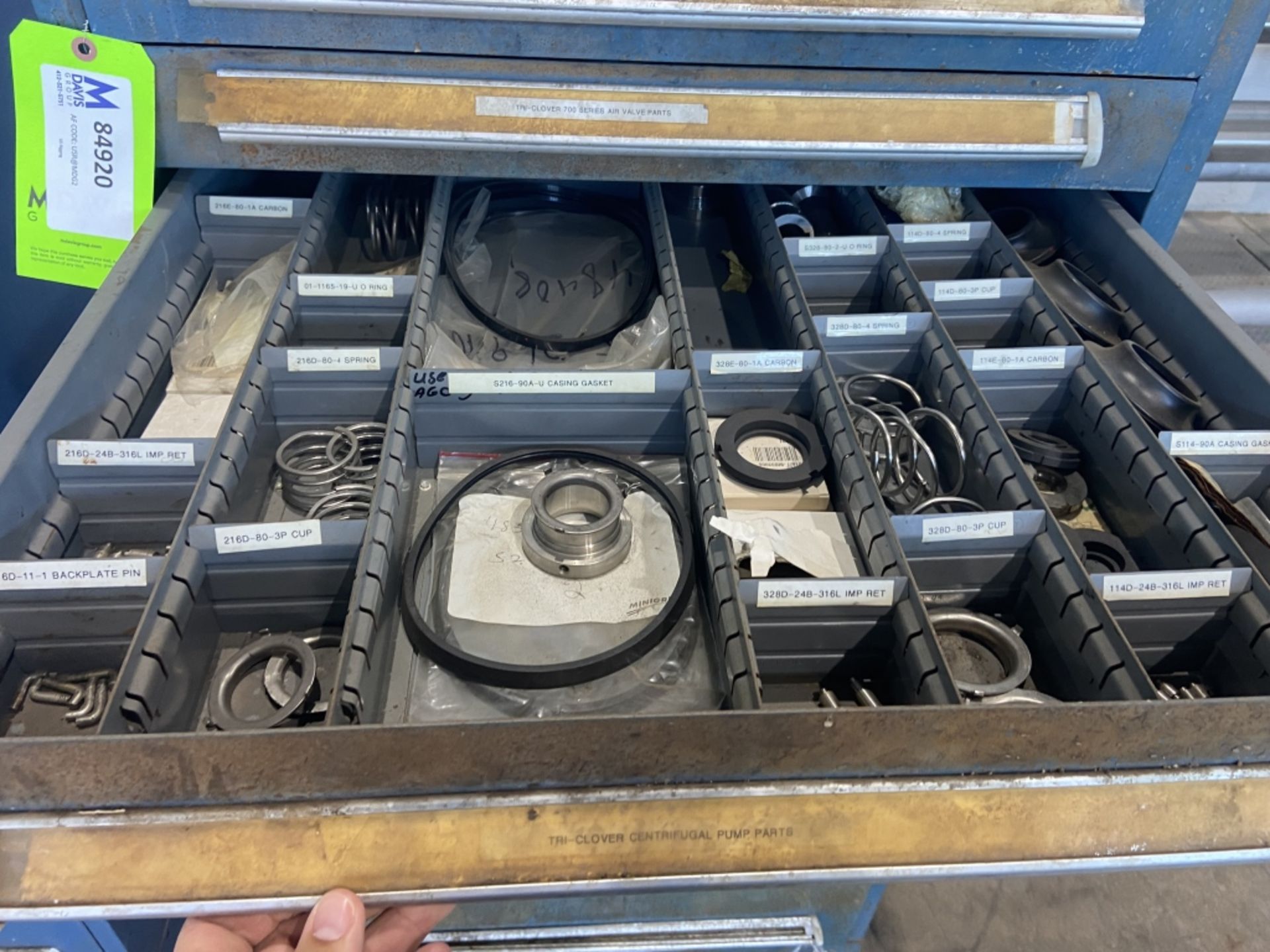 Vidmar Parts Cabinet with Contents, Includes Air Valves Parts, Positive Displacement Pump Parts, S/S - Image 7 of 12