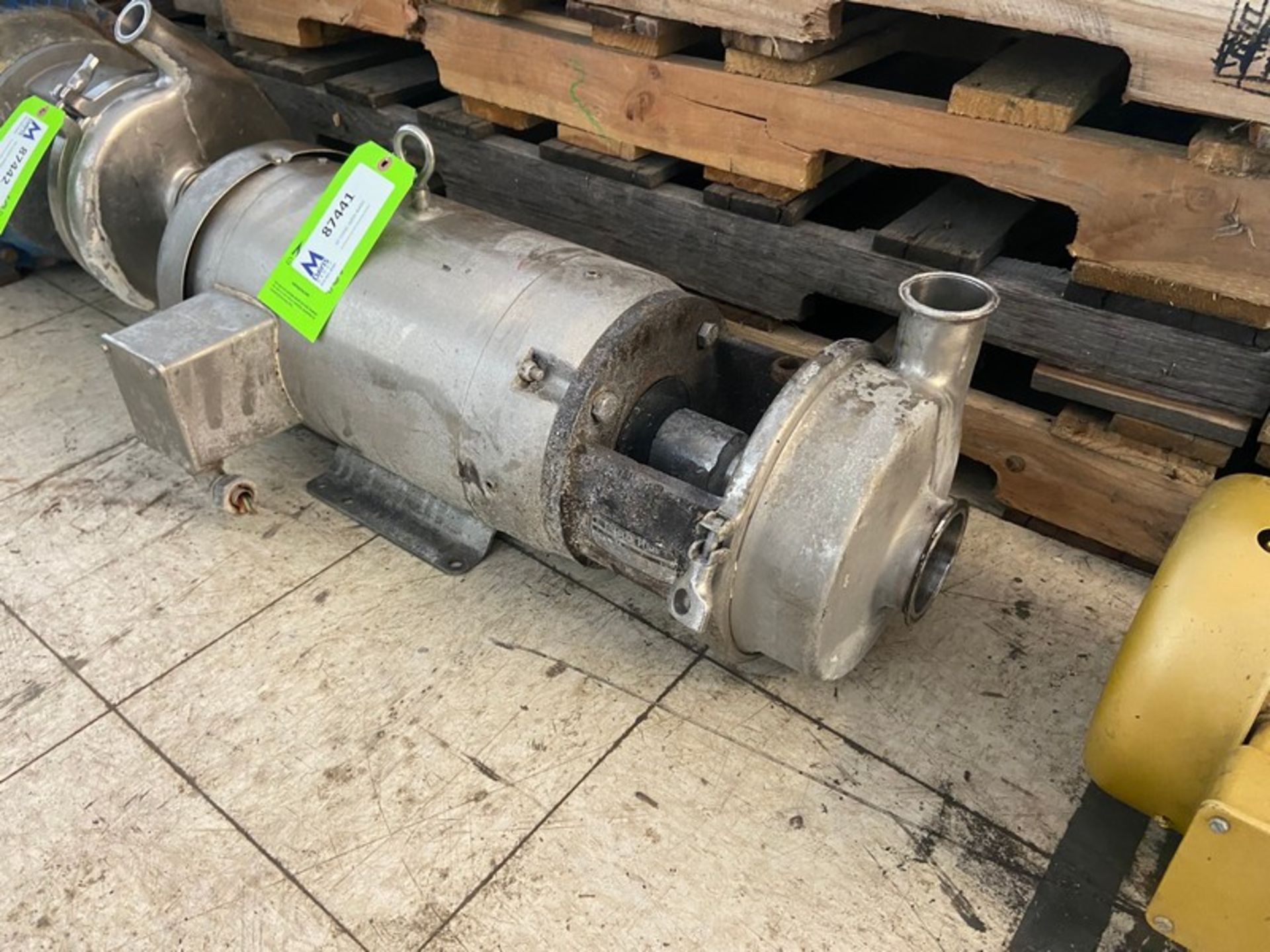 Tri-Flo 10 hp Centrifugal Pump,-with Aprox. 3" x 2" S/S Head, with SuperE S/S Clad Motor, 1770