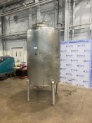 Aprox. 450 Gal. Single Wall Vertical Tank,Internal Tank Dims.: Aprox. 68" L x 45" Dia, with Slope