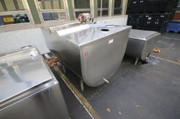 Creamery Package 300 Gal. Horizontal S/S Tank,  M/N R300, S/N R9785, with (2) S/S Hinge Lids, with