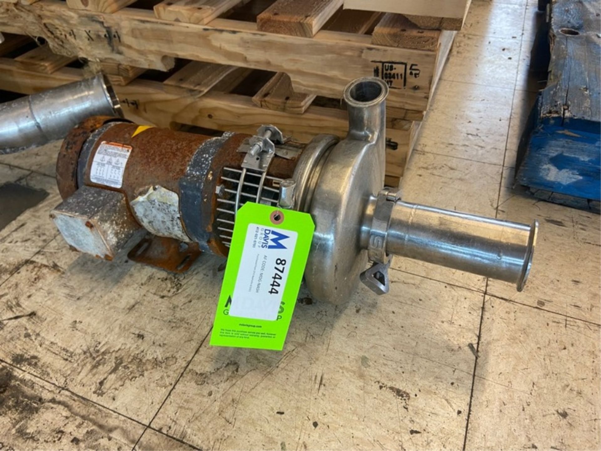 Tri-Clover Aprox. 3 hp Centrifugal Pump,-M/N C216MD56T, with Aprox. 2-1/2" x 1-1/2" S/S Head (INV#