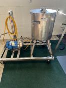 S/S Balance Tank & Goulds Pump Skid,-with Aprox. 20 Gal. S/S Single Shell Tank, with 1-1/2 hp