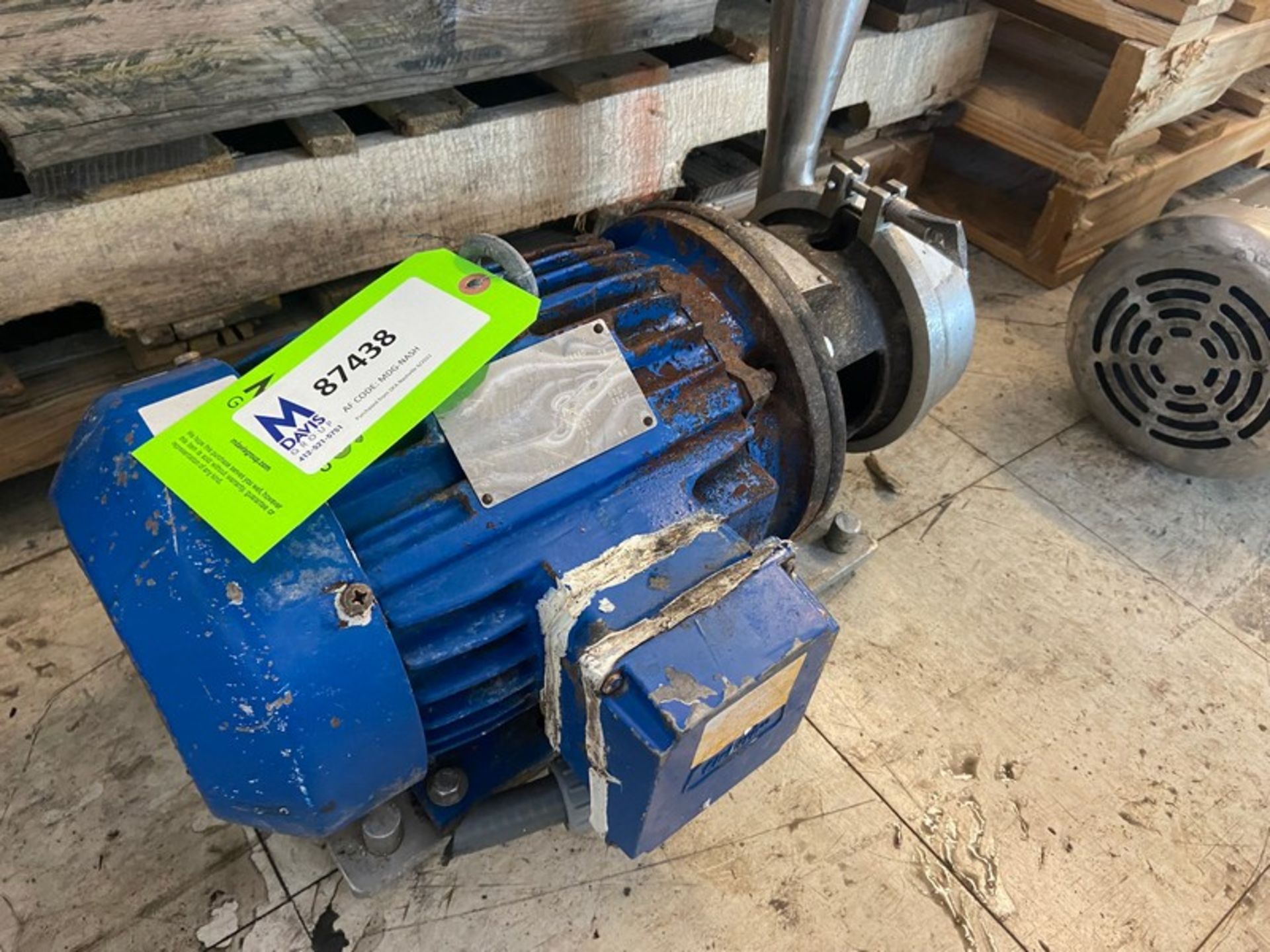 Crepaco 3/2 hp Centrifugal Pump,-with 3500/2900 RPM Motor, with S/S Head with Weld Type Reducer, - Bild 3 aus 5