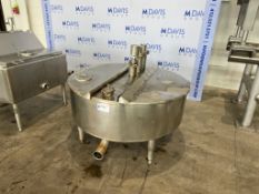 Aprox. 90 Gal. S/S Single Wall Balance Tank, with Aprox. 3" Clamp Type Bottom Discharge (INV#