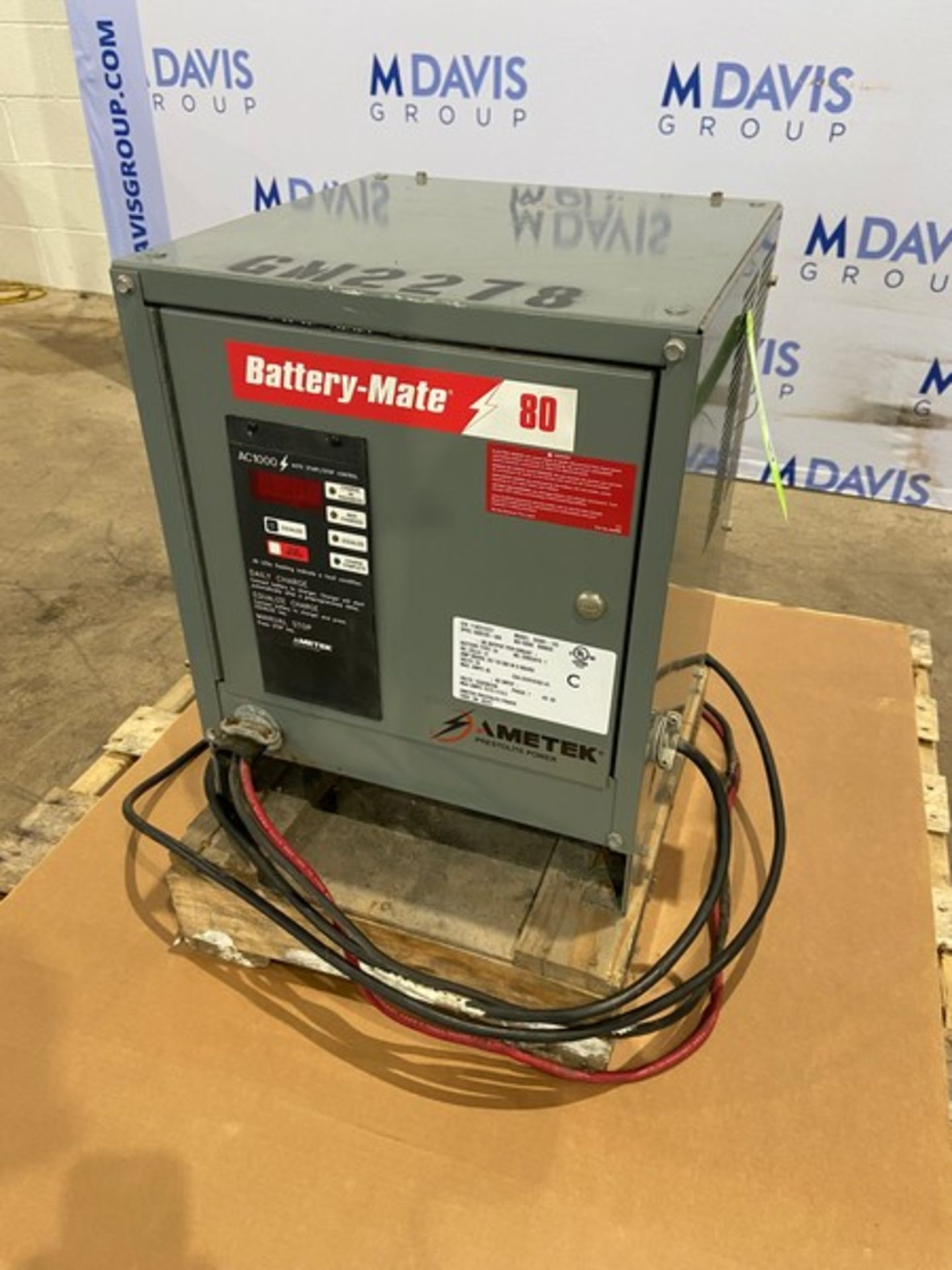 AMETEK Battery-Mate 80 Forklift Battery Charger,M/N 380M1-12C, S/N 114CS16237, DC Output Per