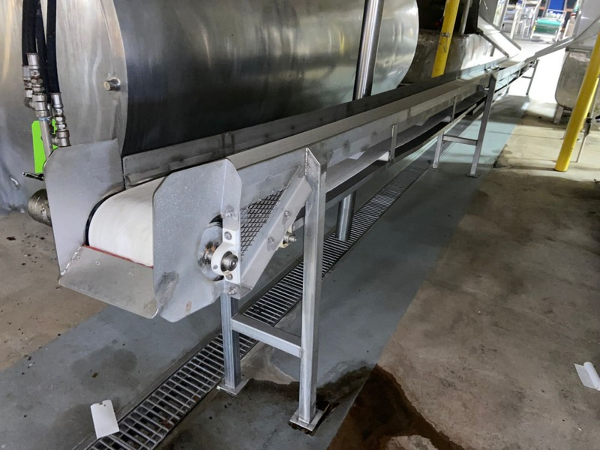 Straight Section of Discharge Conveyor, with Aprox. 12” W Belt, Hydraulically Driven, Mounted on S/S - Image 2 of 6