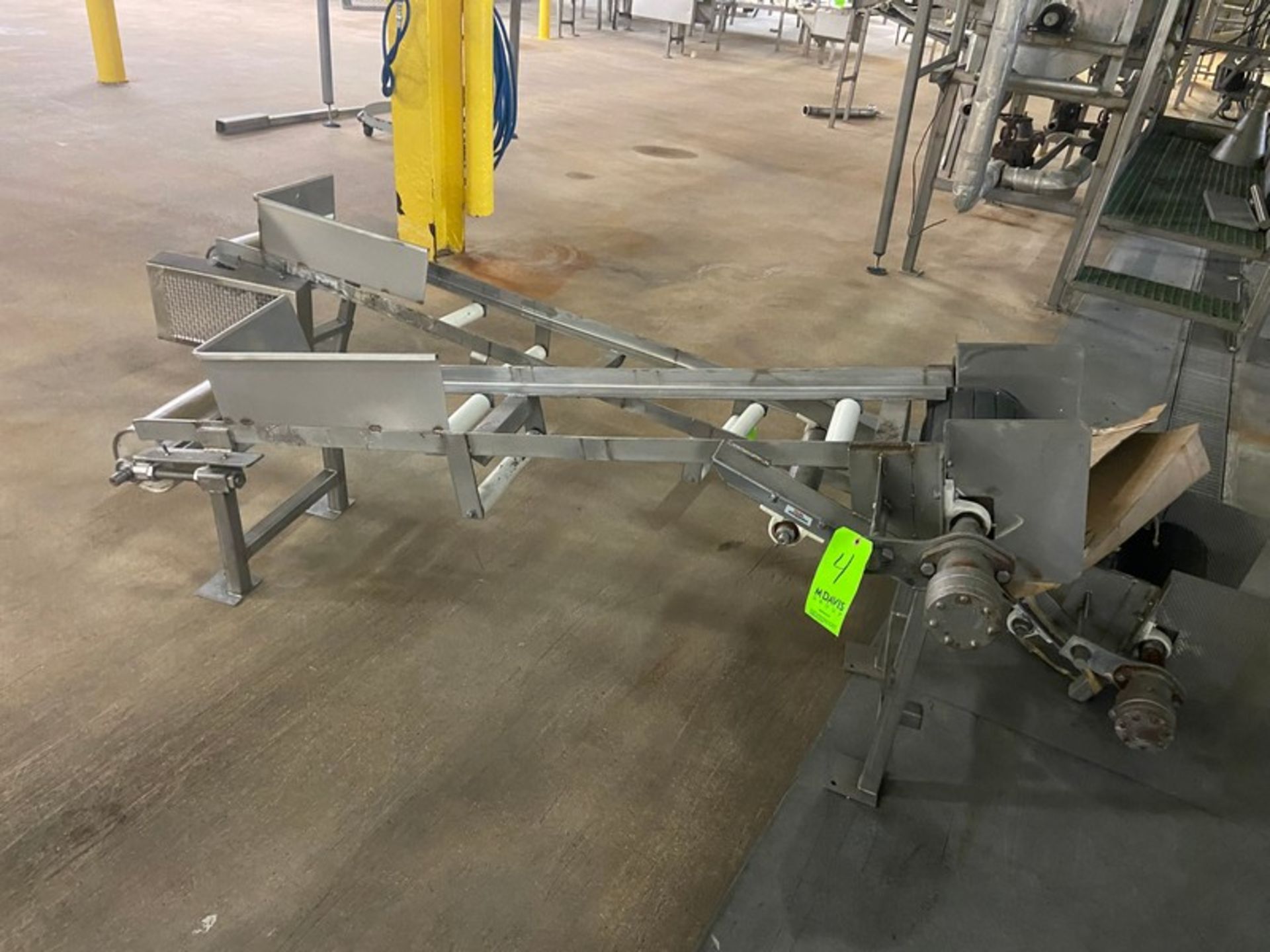 Straight Section of Conveyor, Aprox. 6 ft. L, with Aprox. 12” W Rubber Belt, Hydraulically Driven (