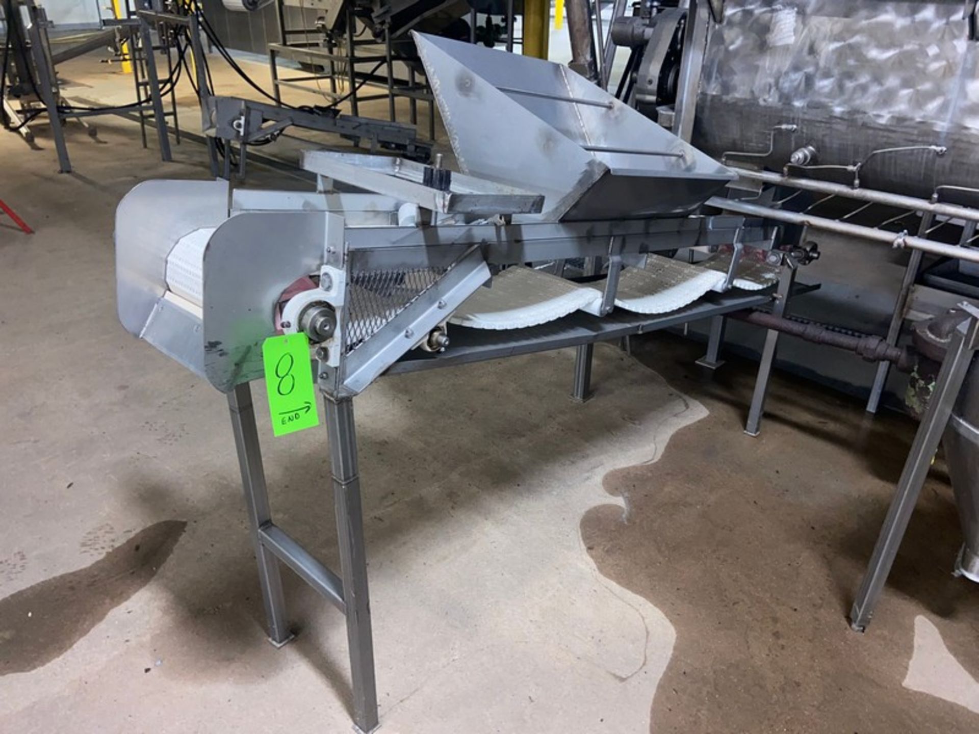 Straight Section of Incline Conveyor, with Aprox. 8 ft. L, Hydraulically Driven, Mounted on S/S