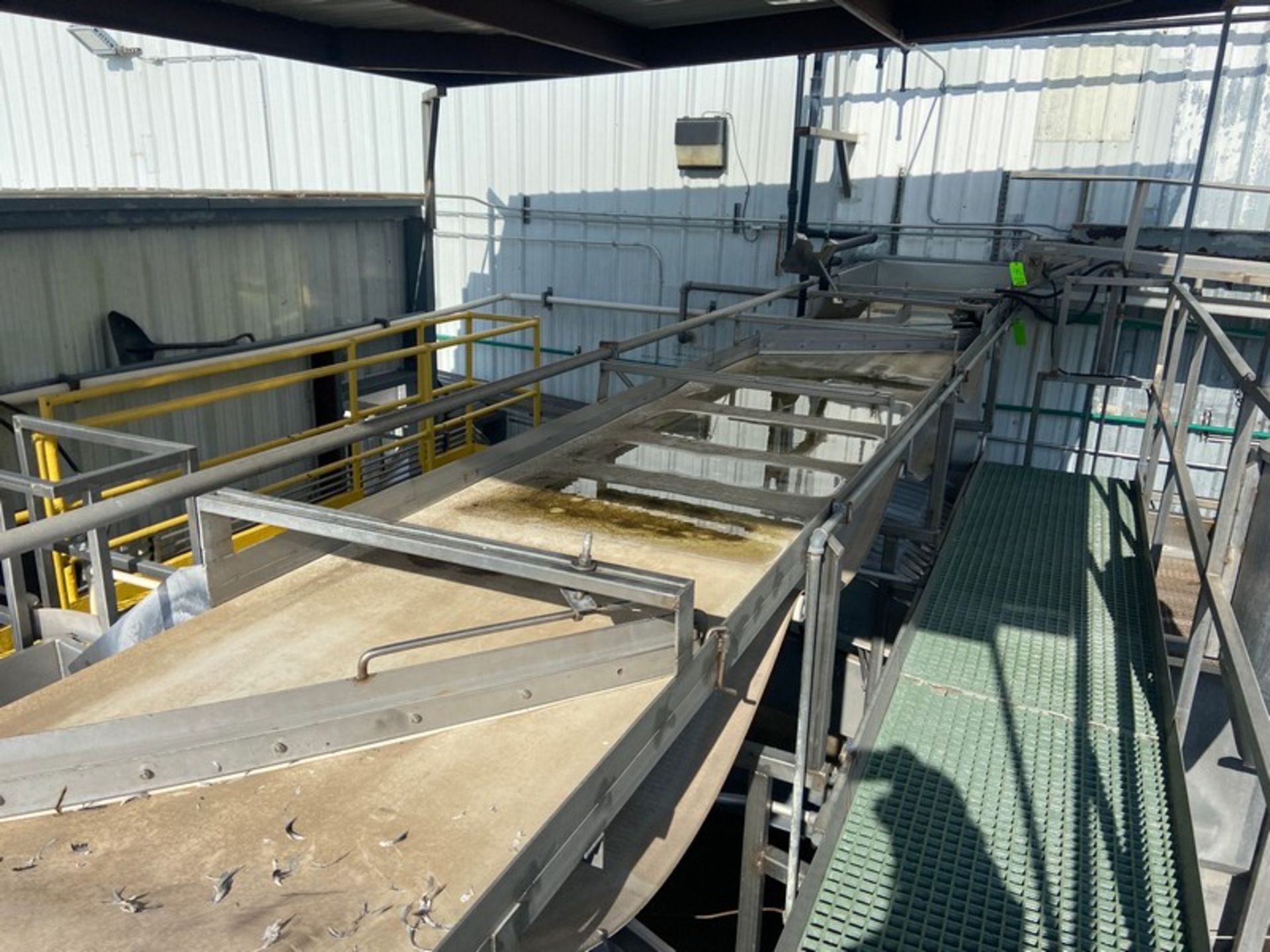 Straight Section of Distribution Conveyor, Aprox. 25 ft. L x 36” W Belt, with (2) S/S Chutes Leading - Image 2 of 7