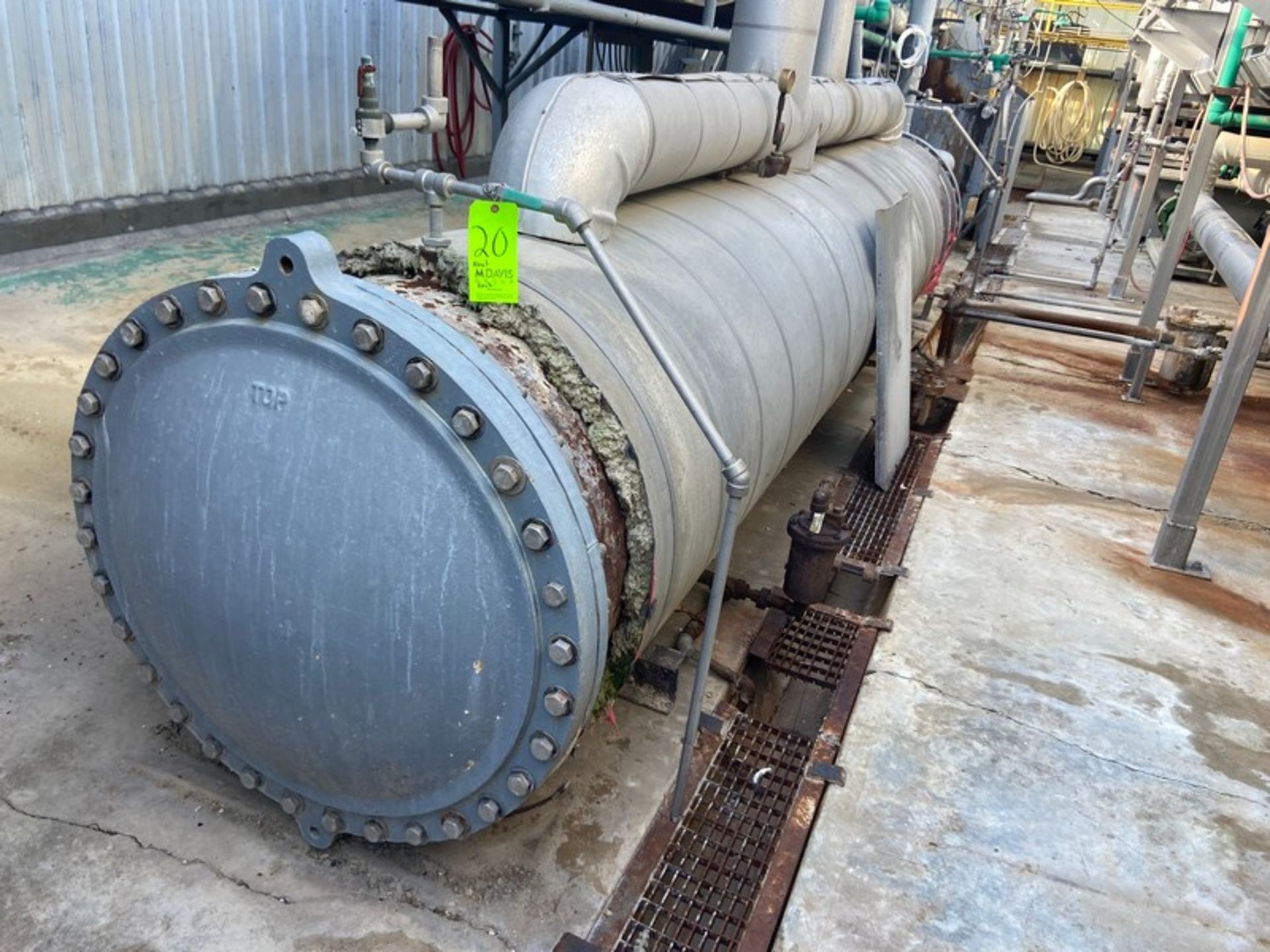 Shell & Tube Heat Exchanger, Aprox. 198” L x 36” Dia.(LOCATED IN ATWATER, CA)