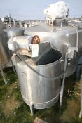 150 Gal. S/S Single Wall Mixing Tank, Tank Dims.: Aprox. 35" Dia. X 36" Tall, with Top Mounted Motor