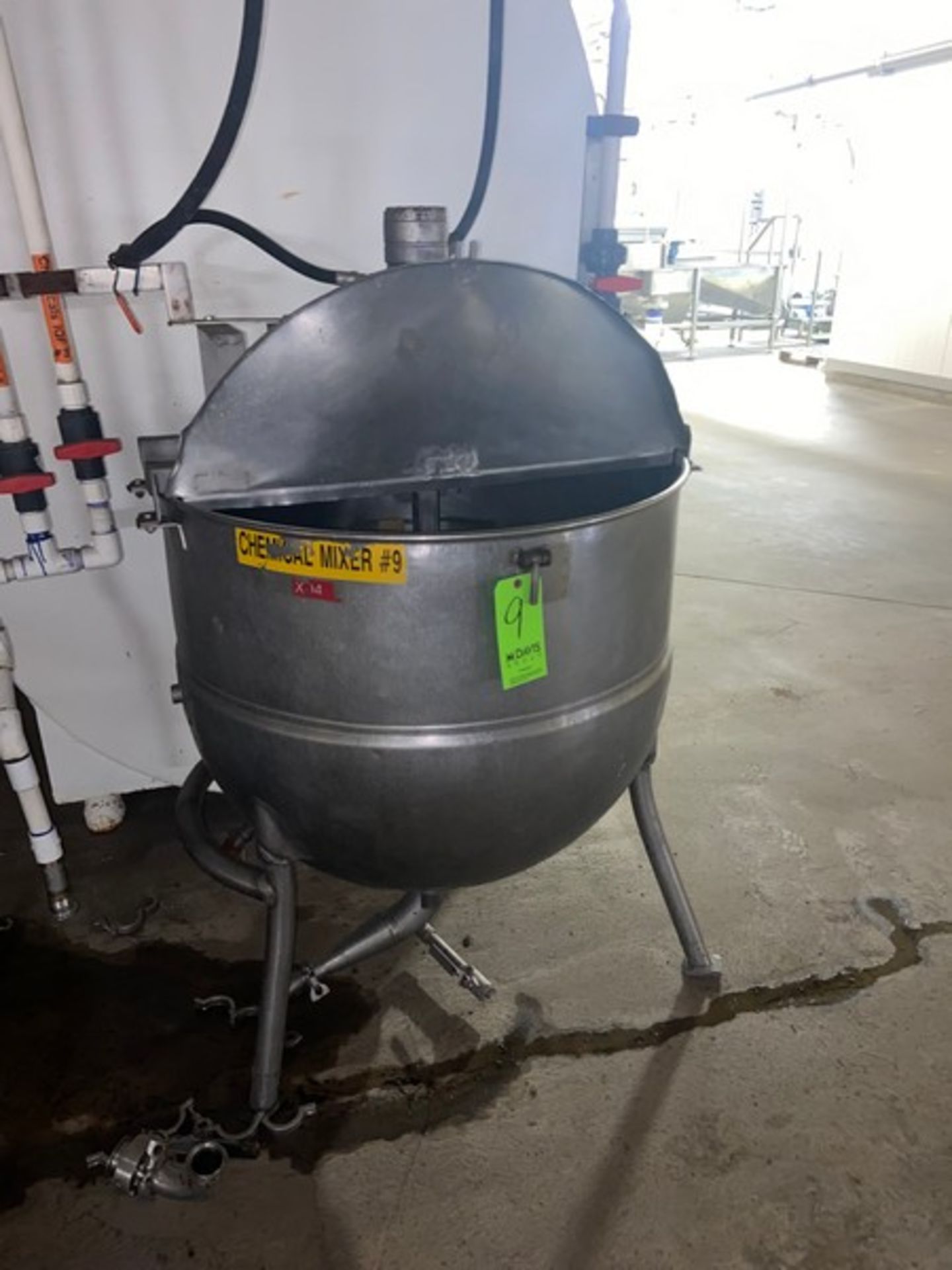 S/S Kettle, with Scrape Baffle S/S Agitation, Internal Dims.: Aprox. 36” Dia. x 25” Deep, Mounted on - Image 6 of 10