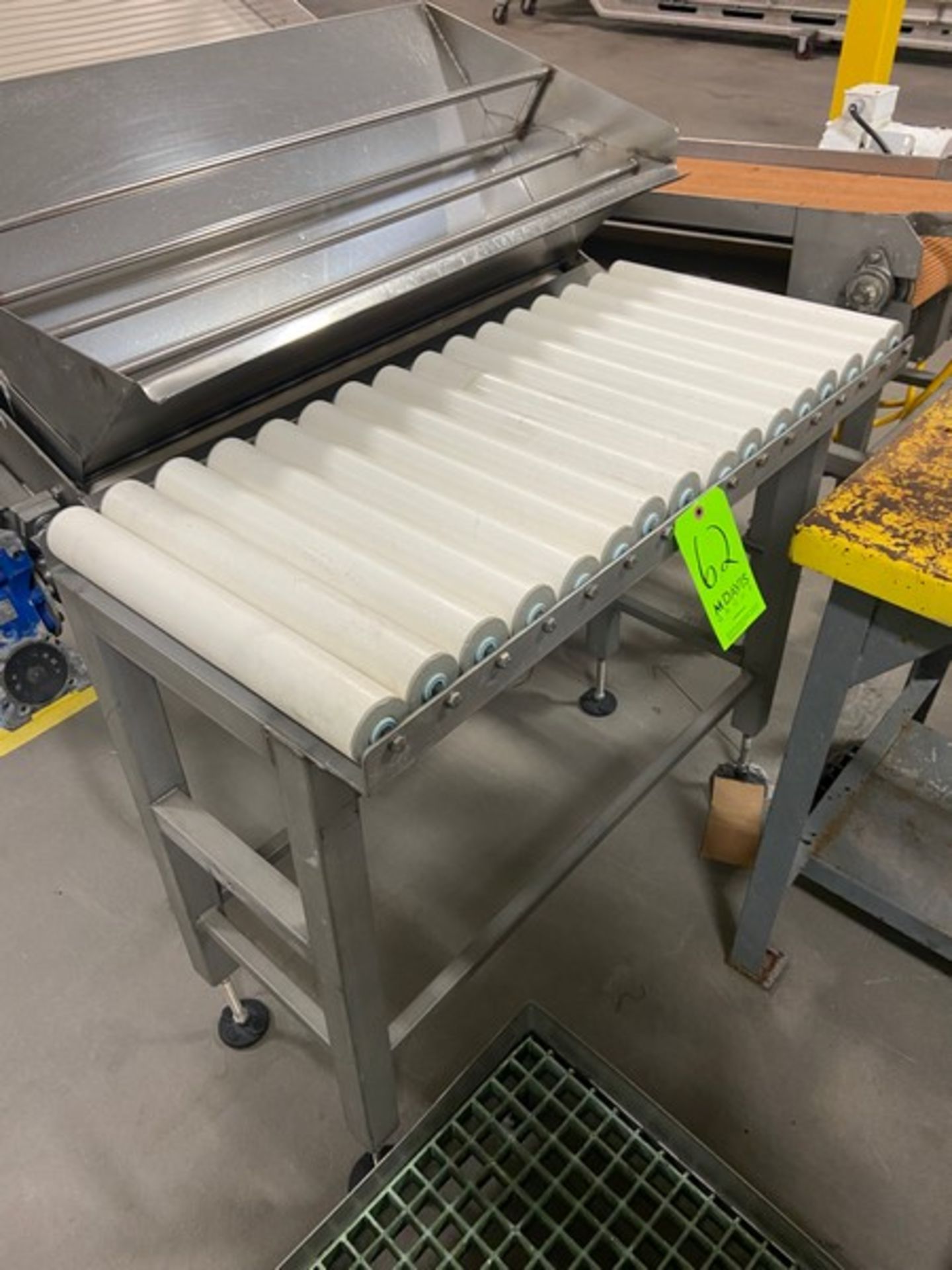 Straight Section of Roller Conveyor, Aprox. 40” L, with 17-1/2” W Rolls, Mounted on S/S Frame ( - Bild 2 aus 2