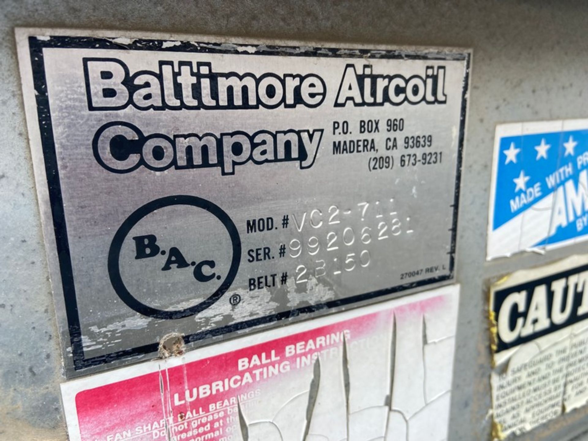Baltimore Aircoil Company 3-Fan Cooling Tower, M/N VC2-711, S/N 99206281, Belt 2B150 (LOCATED IN - Image 6 of 8