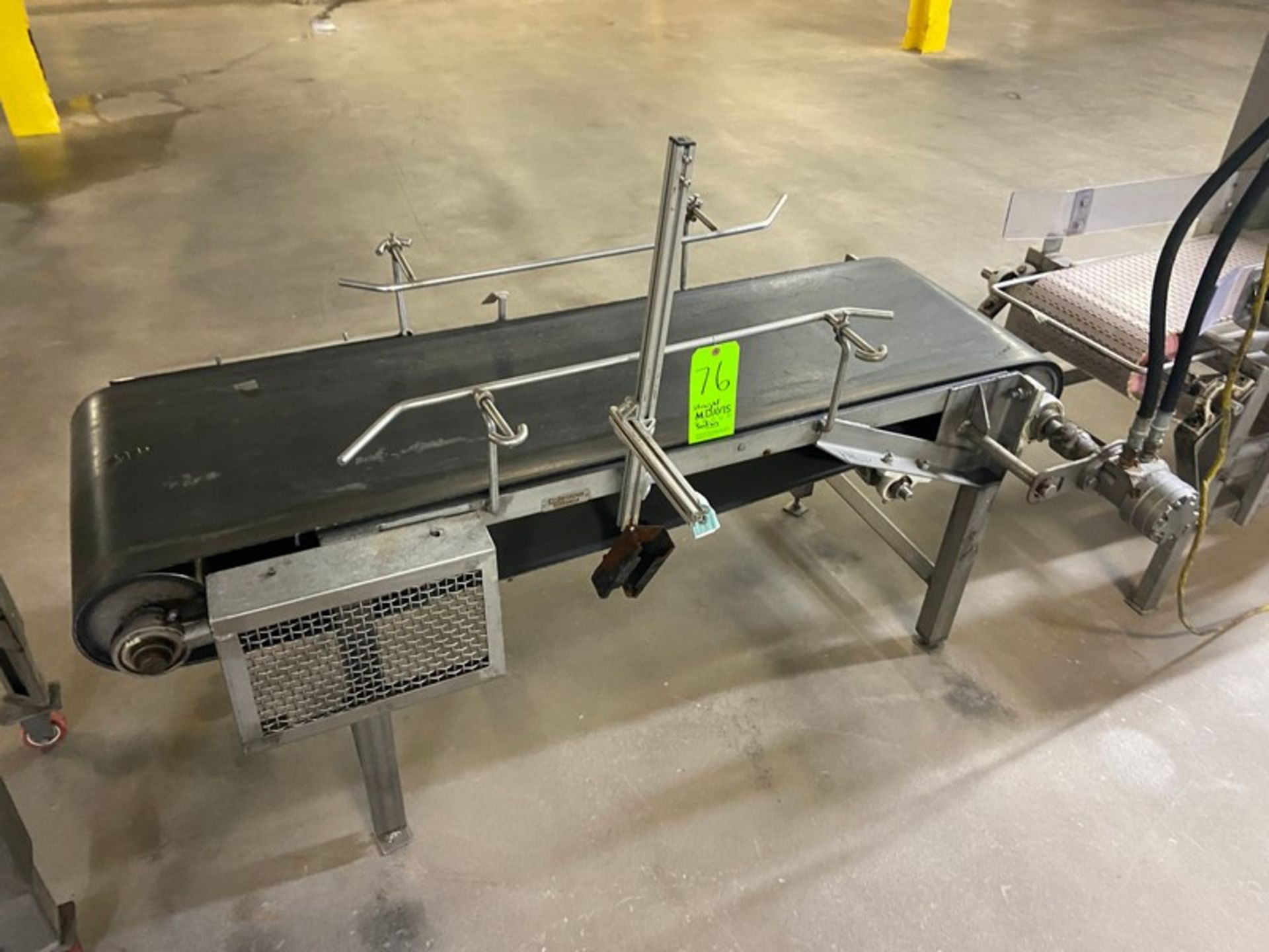 Straight Section of Discharge Conveyor, Aprox, 4-1/2 ft. L, with Aprox. 18” W Rubber Belt, Belt to