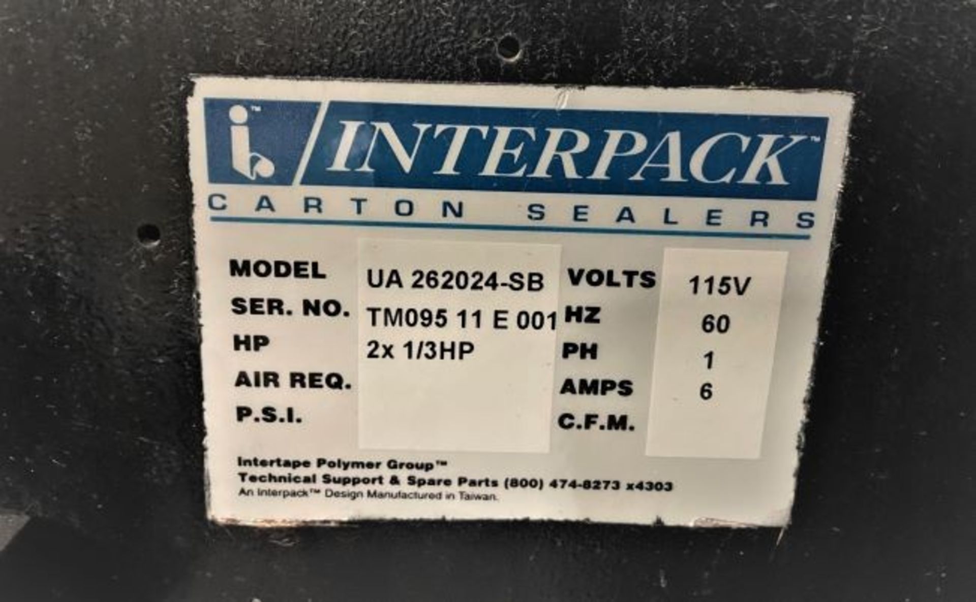 Interpack Top and Bottom Case Sealer Taper, Model UA 262024-B, S/N TM09511 E 001 with Autoflap, - Image 4 of 8