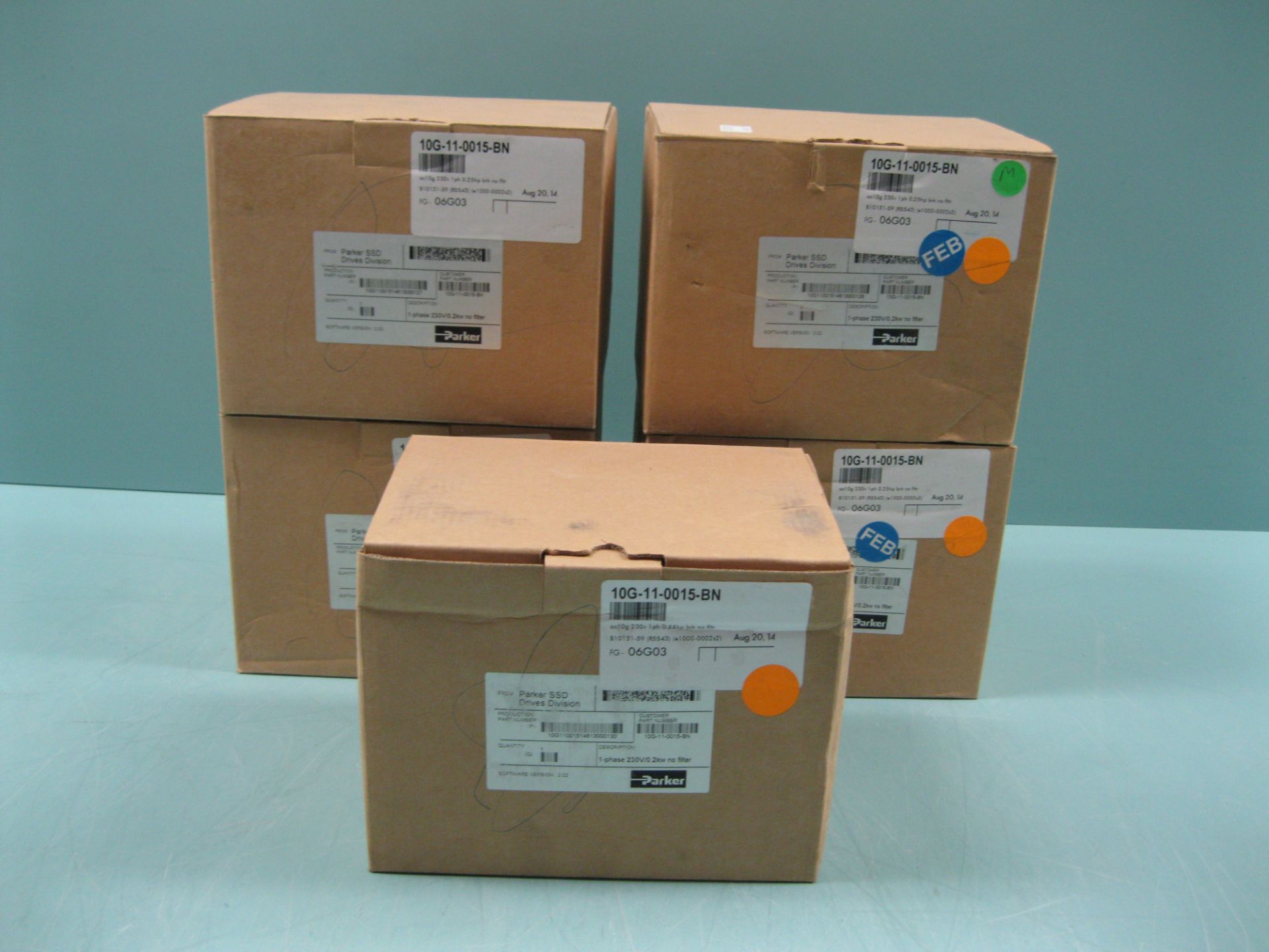 Lot of (5) Parker Hannifin 10G-11-0015-BN Series AC10 0.2 KW VFD Drive NEW (Located Springfield, NH)