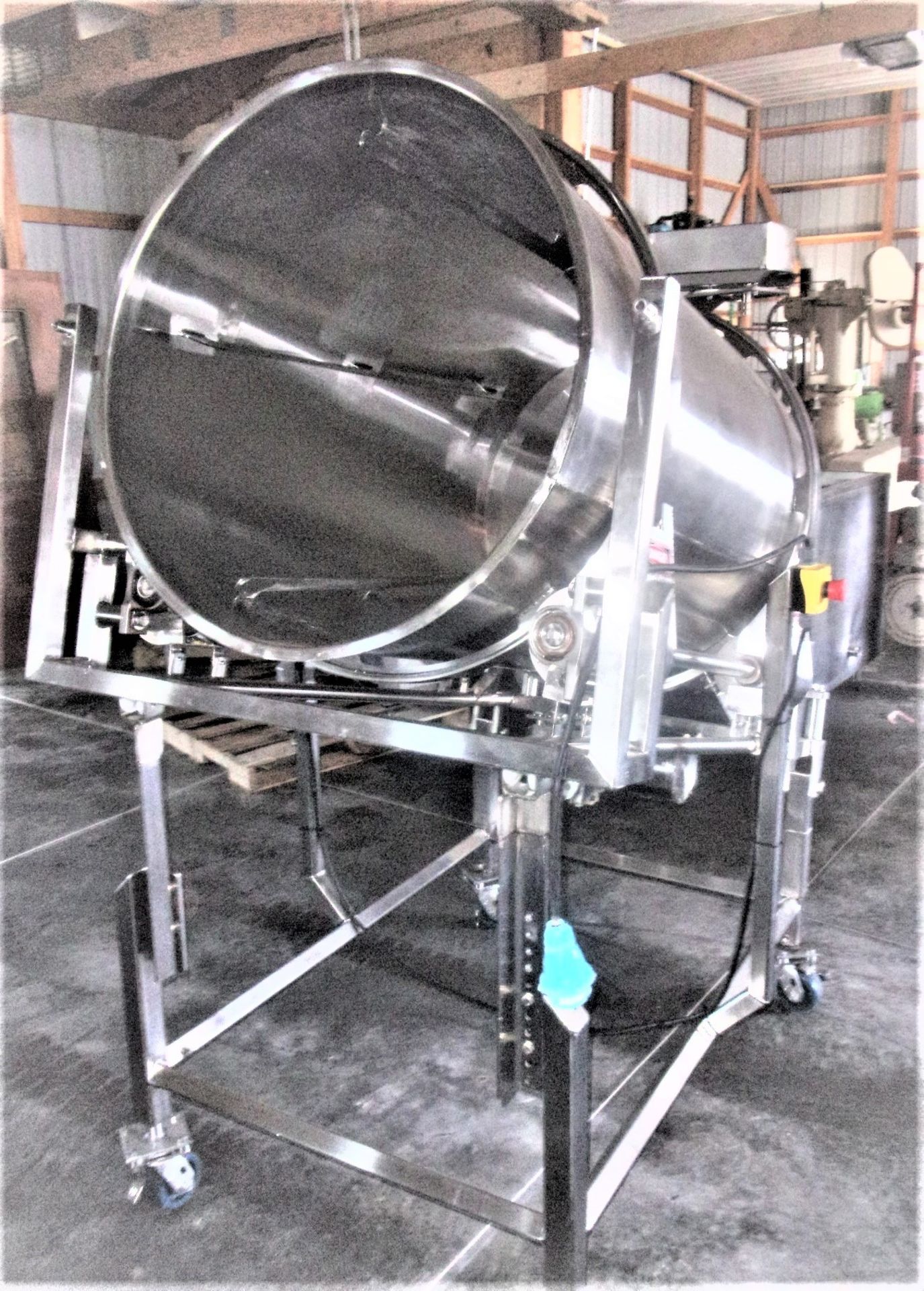 Loos Machine 32" Diameter x 60" Long S/S Sanitary Coating Tumble Drum, Adjustable Degrees of Angle - Image 4 of 11