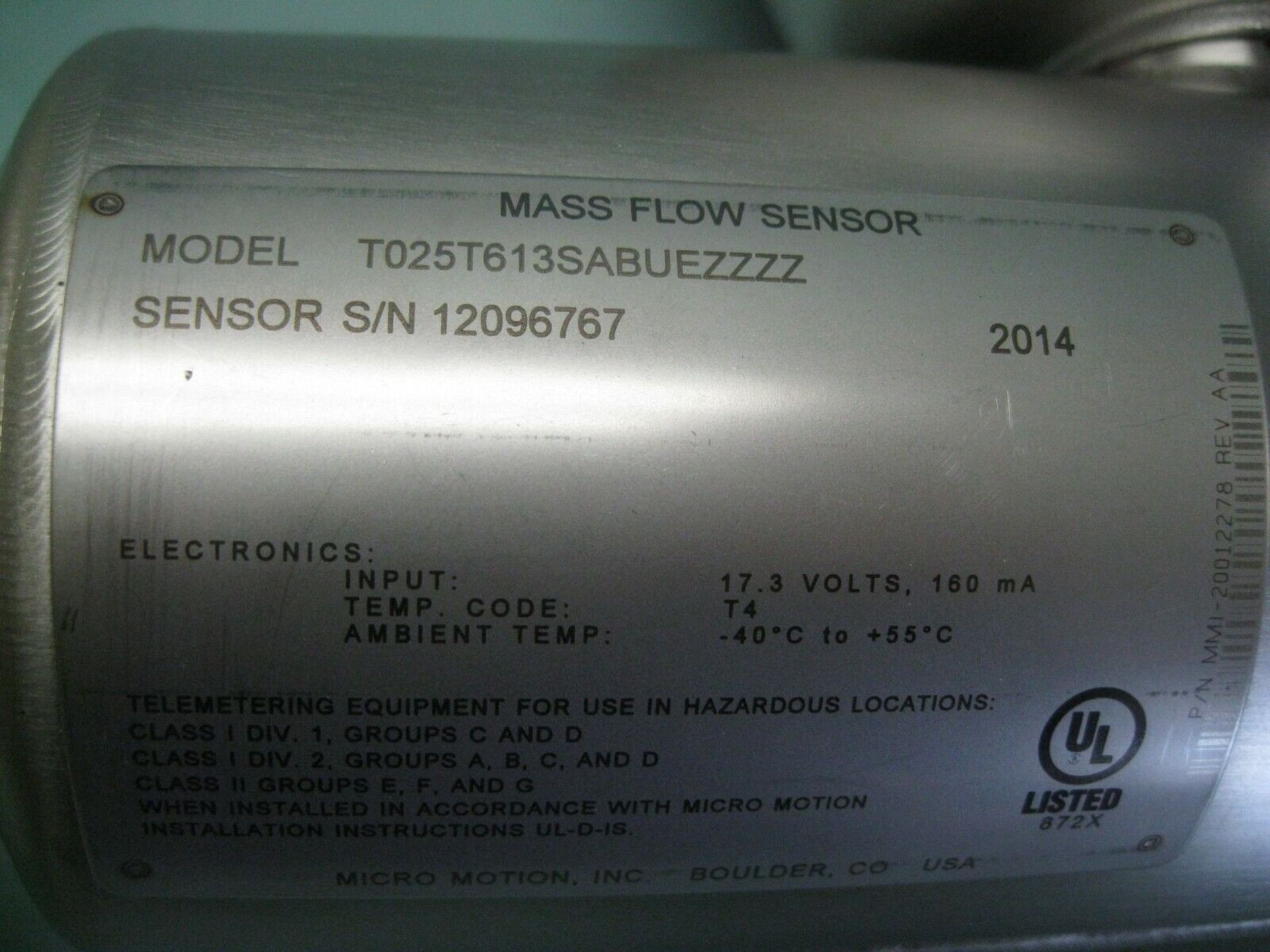 Micro Motion T025 Mass Flow Sensor 700 Core Processor 2014 NEW (Located Springfield, NH) (Loading - Image 2 of 6