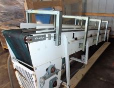Nercon Incline Belt Conveyor, Aprox. 12 Inch Wide X 123 Inches Long, Infeed Height is 15 Inches,