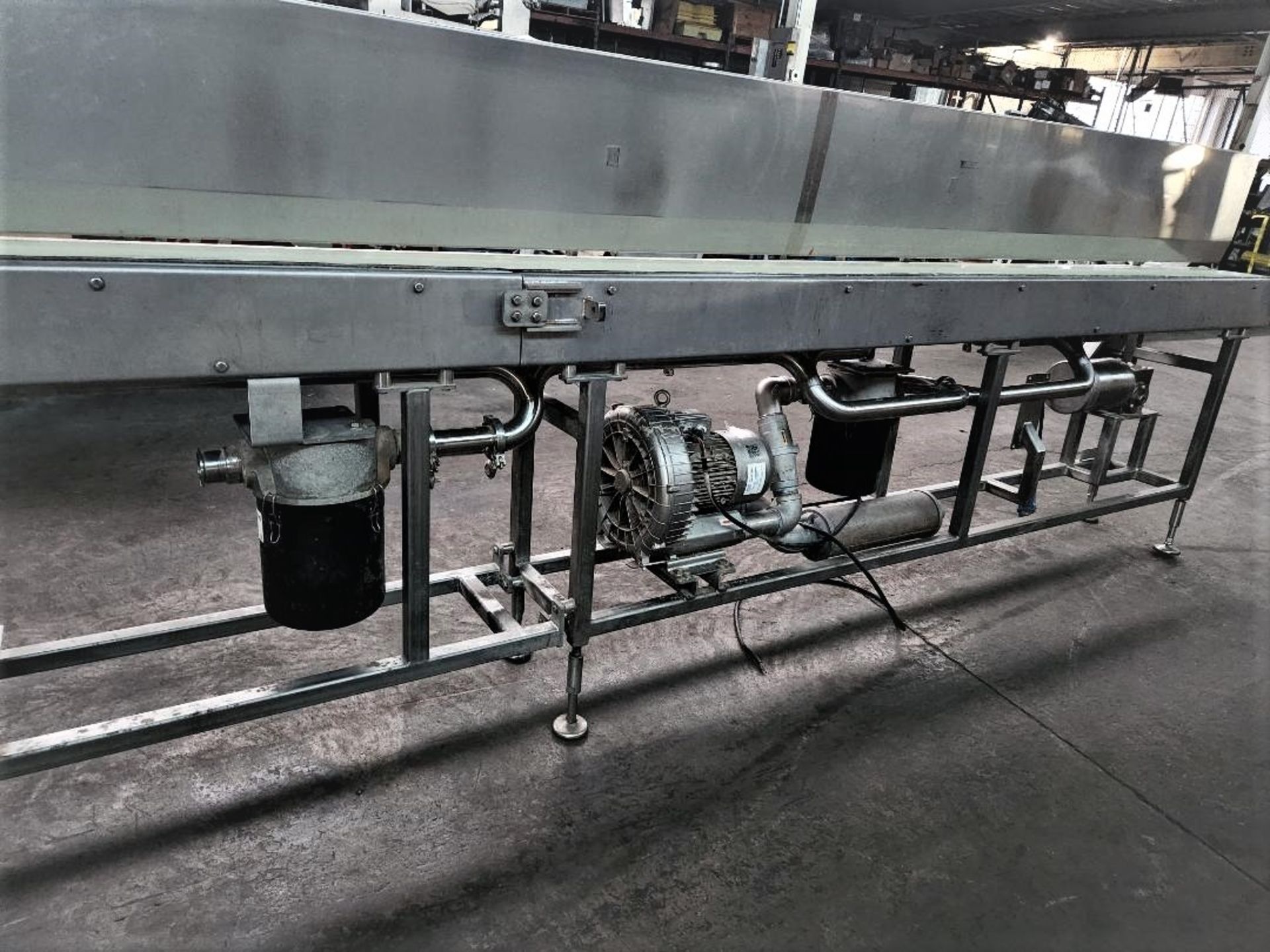 Aprox. 10" Wide x 158" Long S/S Blowoff Belt Conveyor with 10" Wide Belt with Perforations to - Image 5 of 8