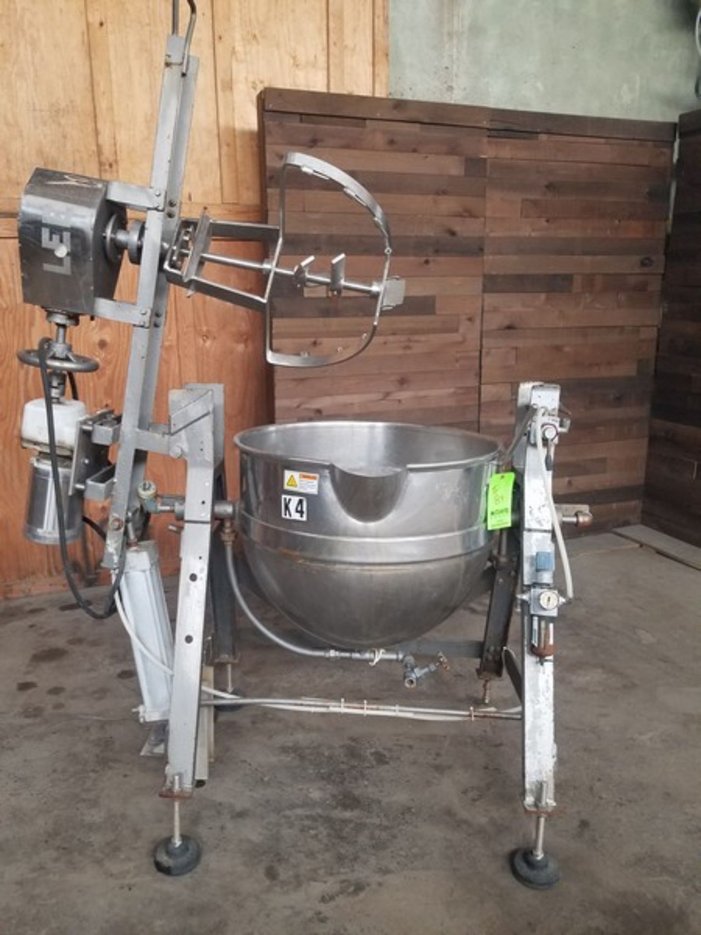 Lee 50 Gal. S/S Jacketed Kettle, S/N 827, 3/4 hp, 230-460 V (Located Fort Worth, TX) (Loading Fee $