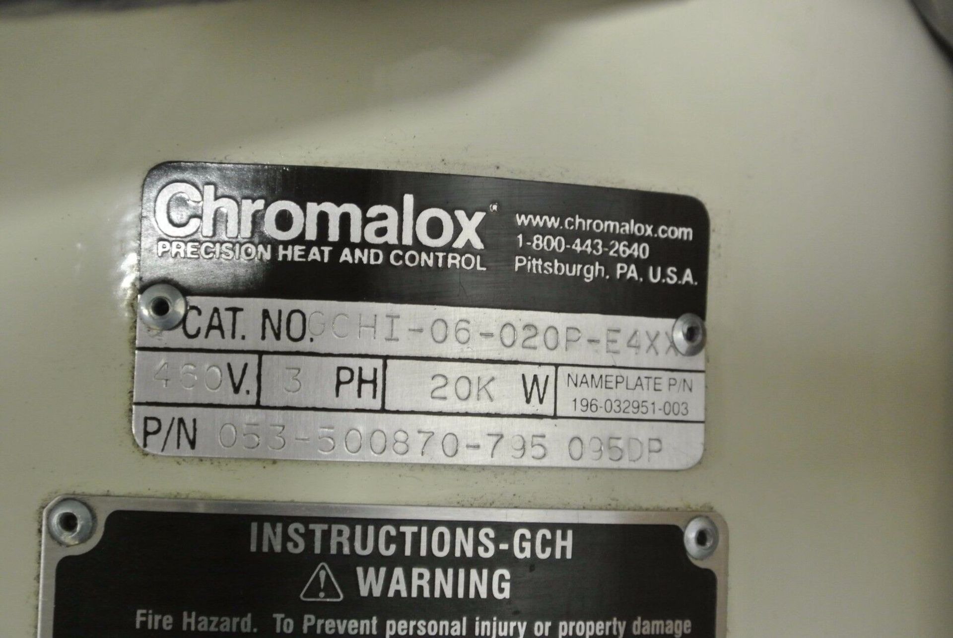 3" NPT Chromalox GCHI-06-020P-E4 Steam, Air, Gas Circulation Heater NEW (Located Springfield, NH) ( - Image 3 of 3