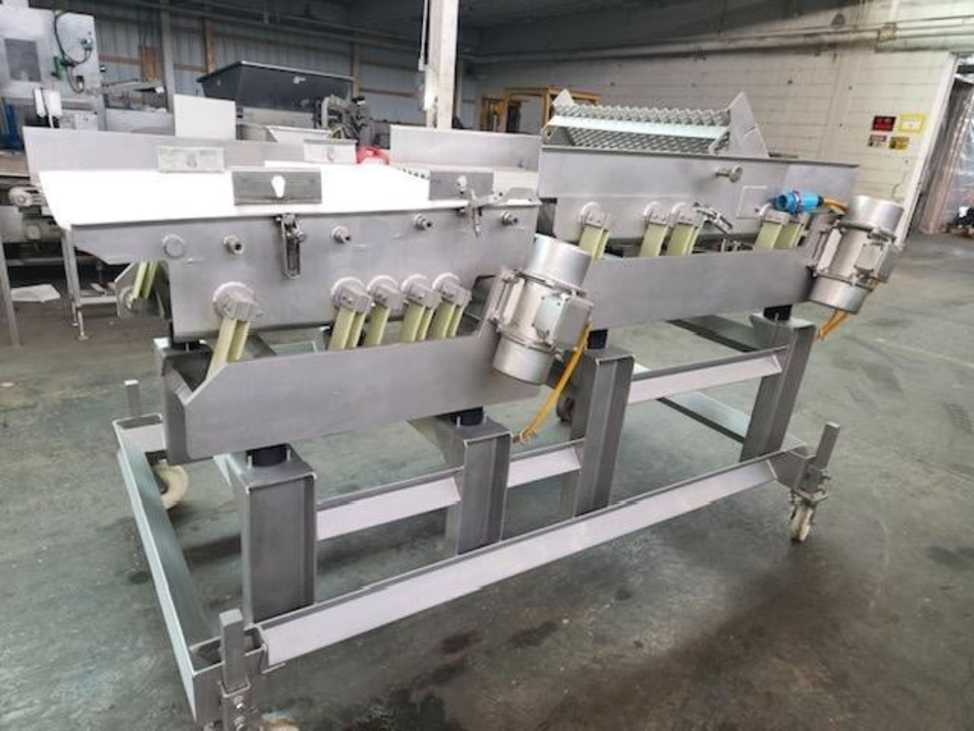 Food Process Systems 36 x 96 Sanitary Dewatering Vibrating Conveyor Screener/Feeder, Model 7000, S/N