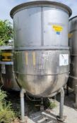 Aprox. 800 Gallon S/S Half Jacketed / Insulated Tank, Last used in Food, SOLD AS-IS WHERE-IS (