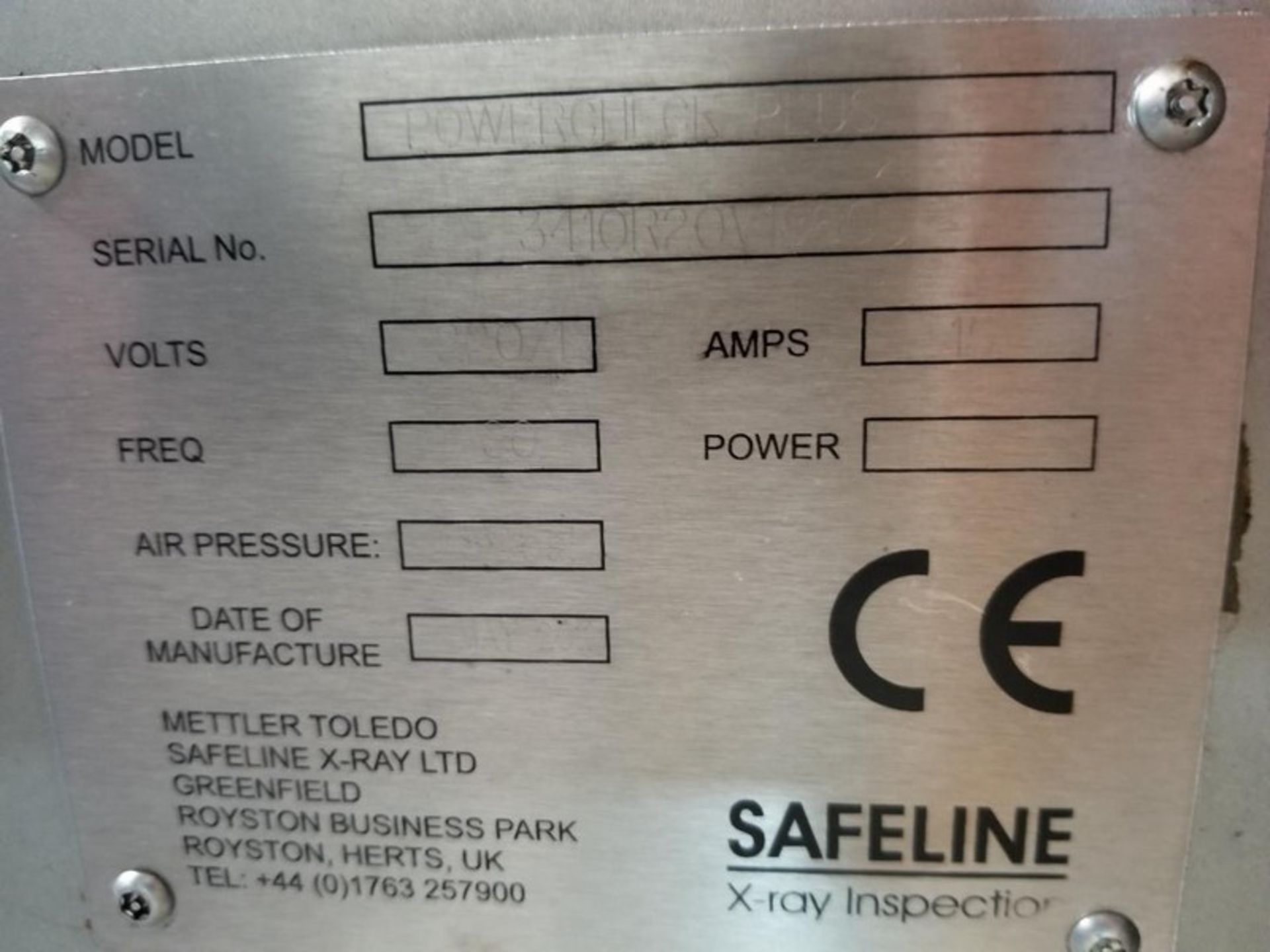 Mettler Toledo Safeline POWERCHECK PLUS X-Ray System, S/N 3410R20V1860, Mfg. May 2011, Single Phase, - Image 15 of 15