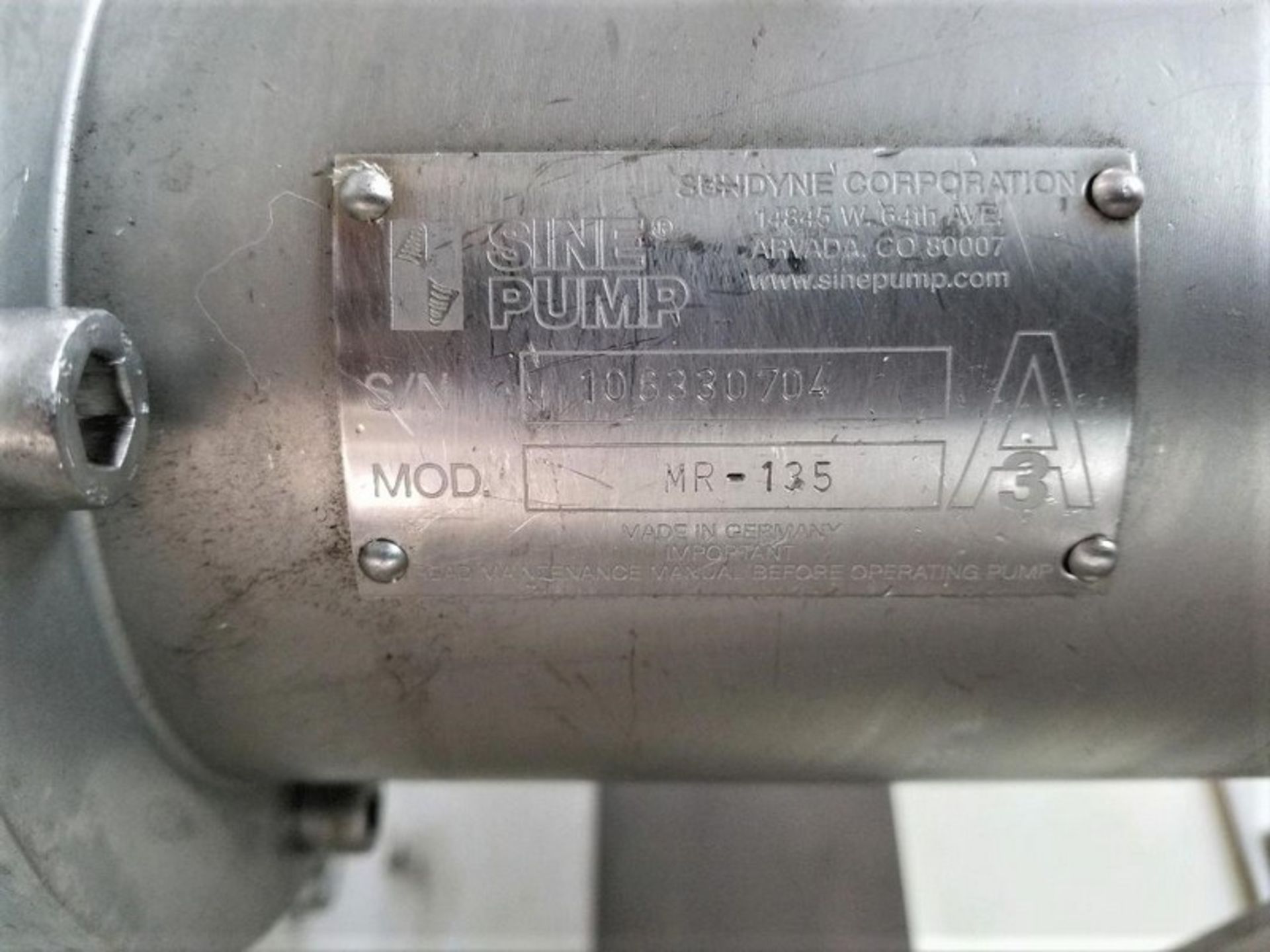 Sine Tote Unloading System, Model TPP-T-0401 with Sine MR135 Pump, S/N 106330704 (2004), Unit last - Image 16 of 18