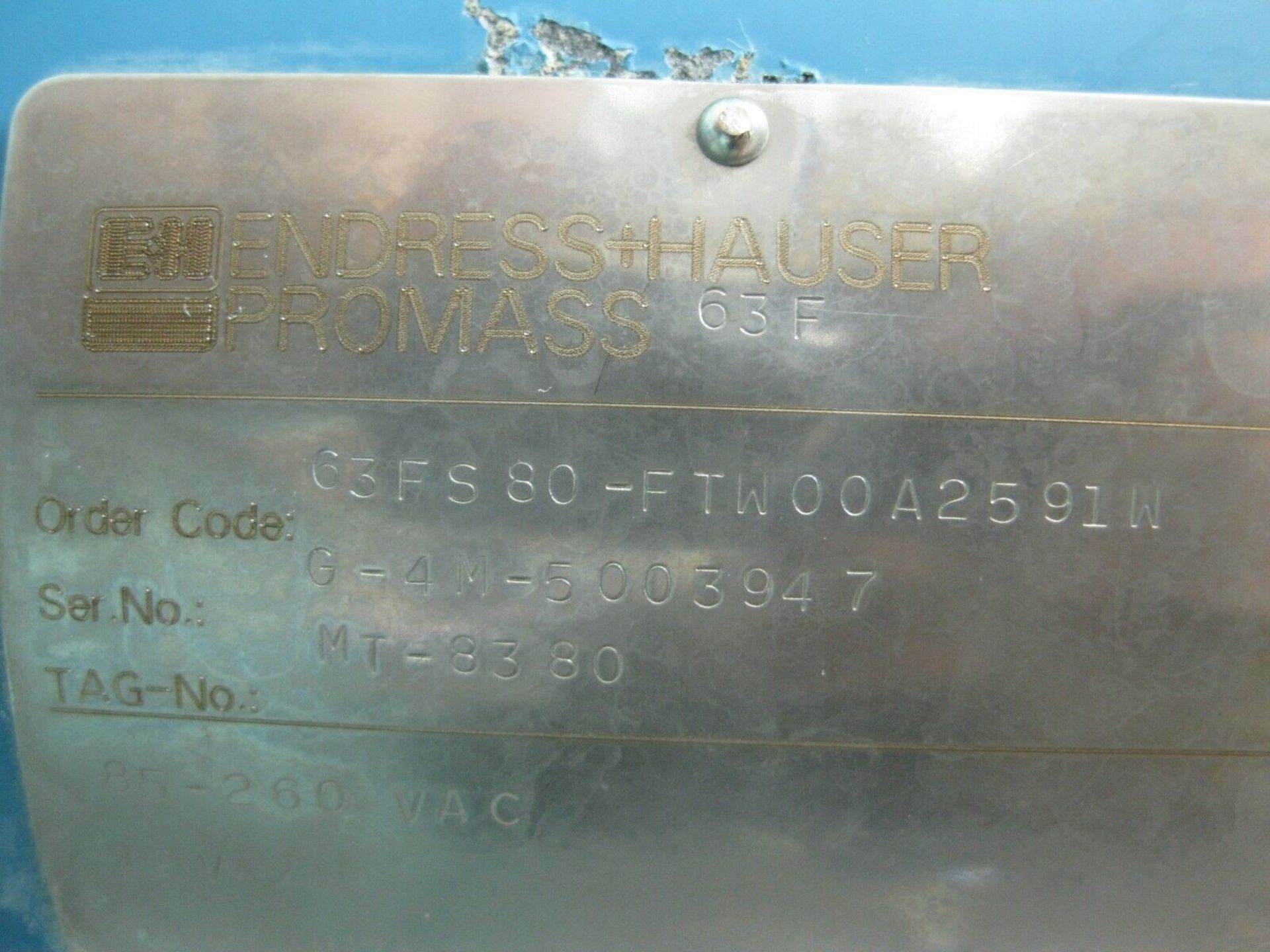 3" Endress Hauser 63FS80-FTW00A2591W Promass 63 F Flowmeter Profibus (Located Springfield, NH) ( - Image 4 of 6