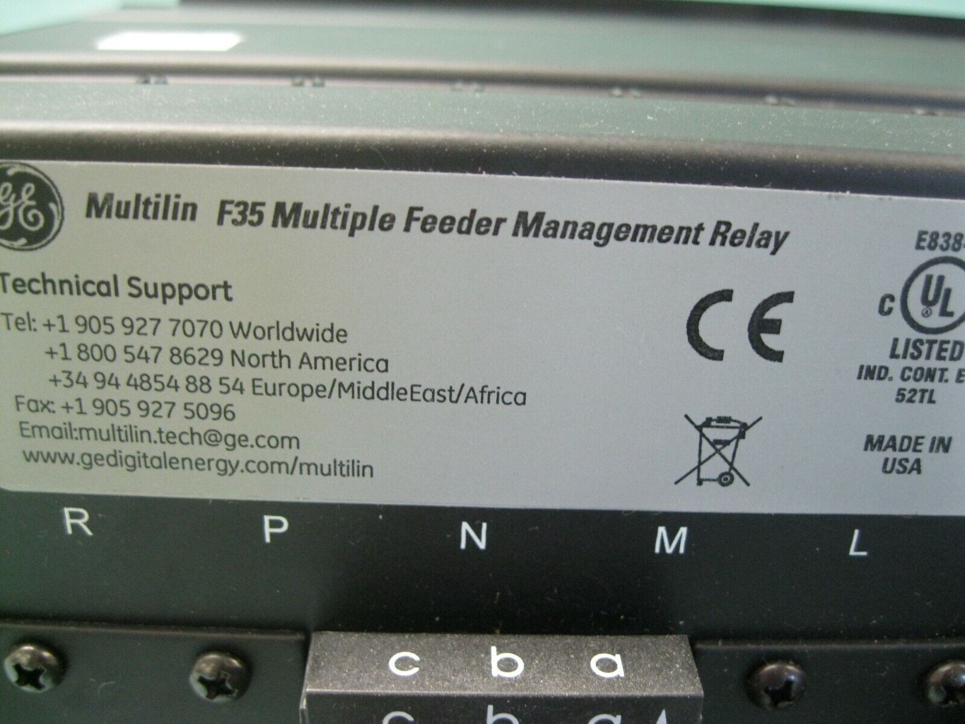 Lot of (5) GE Multilin F35 U03BKLF8LH6LM6CPXX Feeder Management Relay (Located Springfield, NH) ( - Image 11 of 11