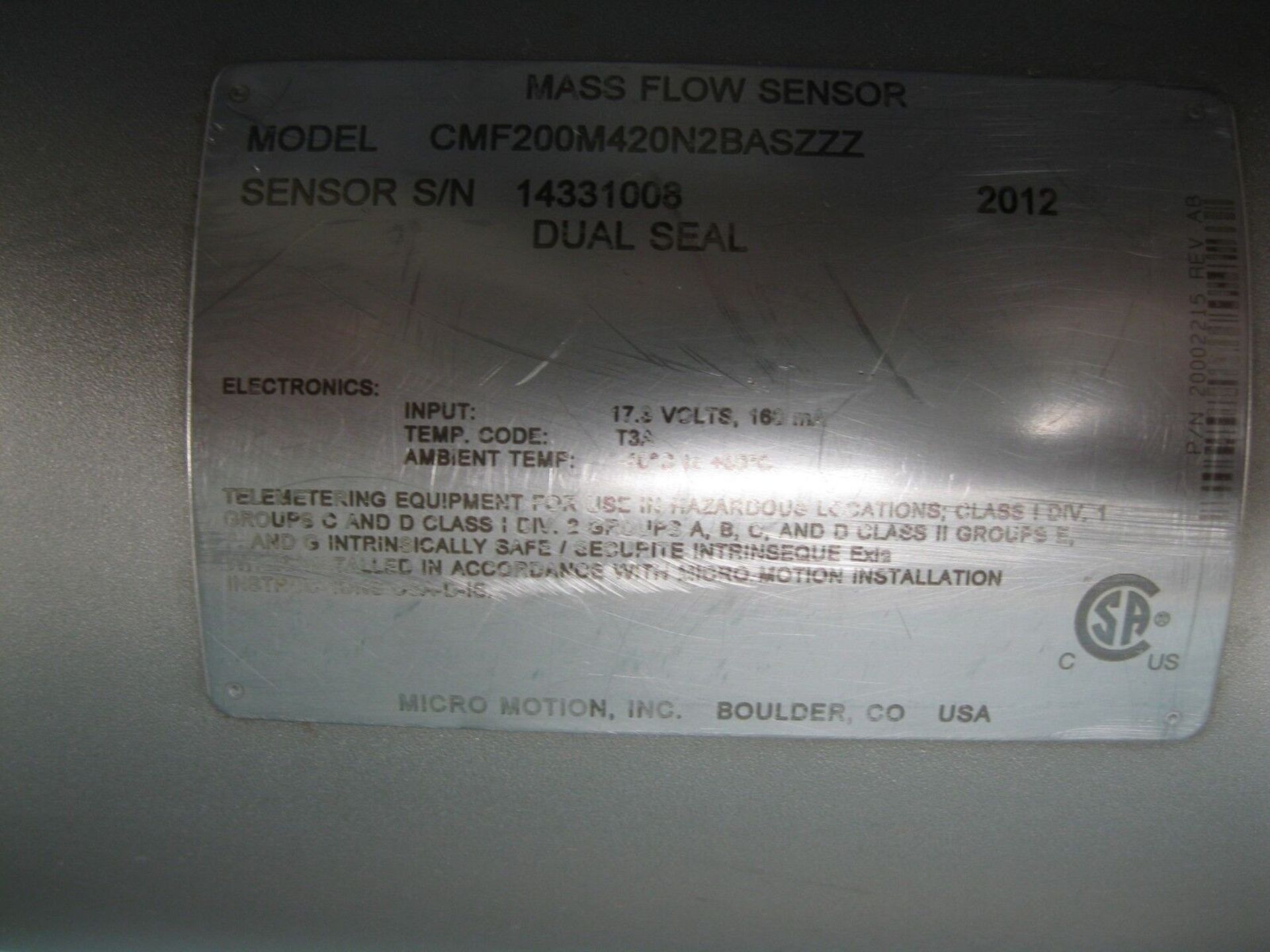 2" 600# Micro Motion CMF200 Sensor Enhanced Core Processor 2012 NEW (Located Springfield, NH) ( - Image 4 of 5