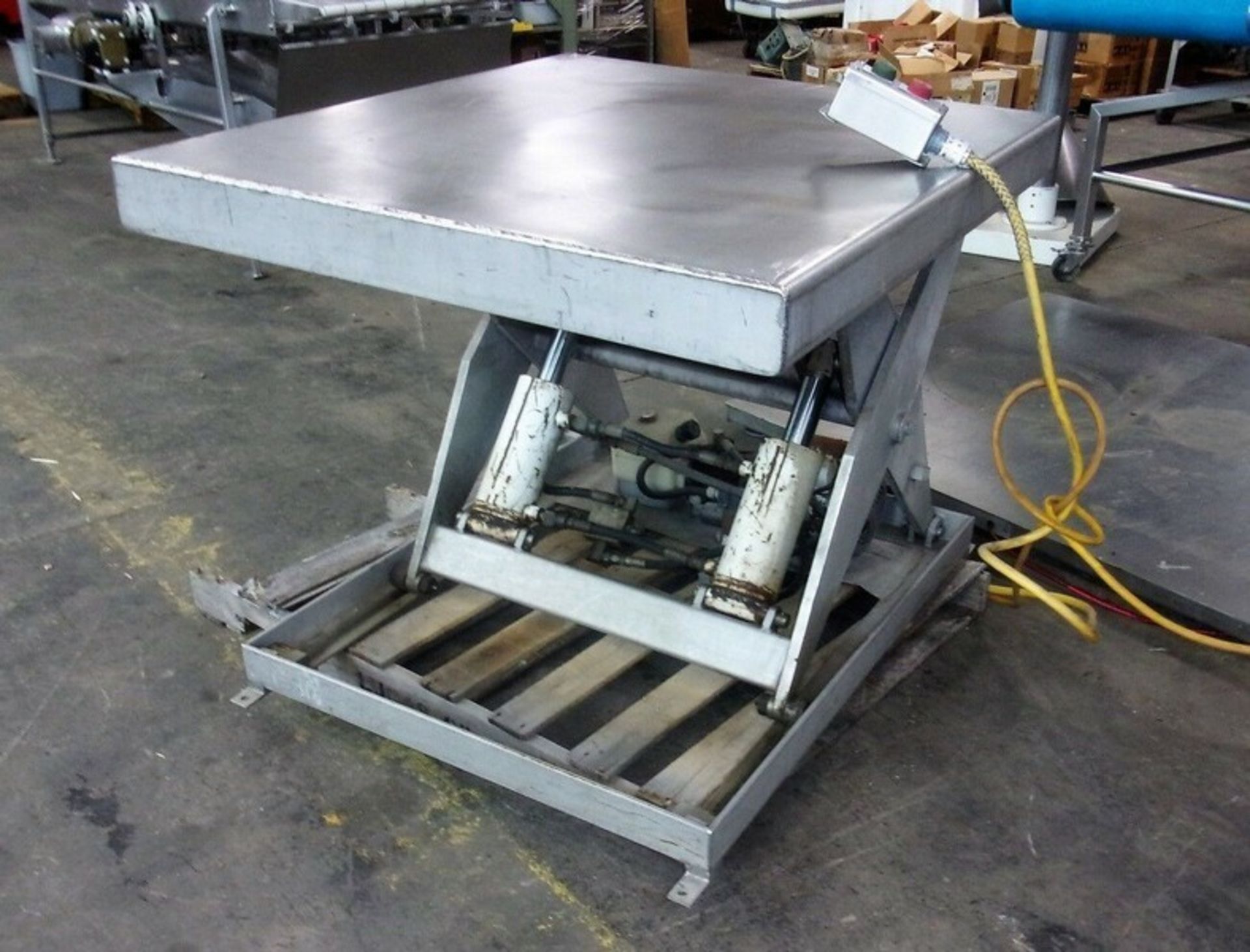 Apache S/S 4,000 lb. Pallet Lift Table, Model EZ4000, Platform Measures 40" W x 45" L, 110 V with - Image 2 of 7