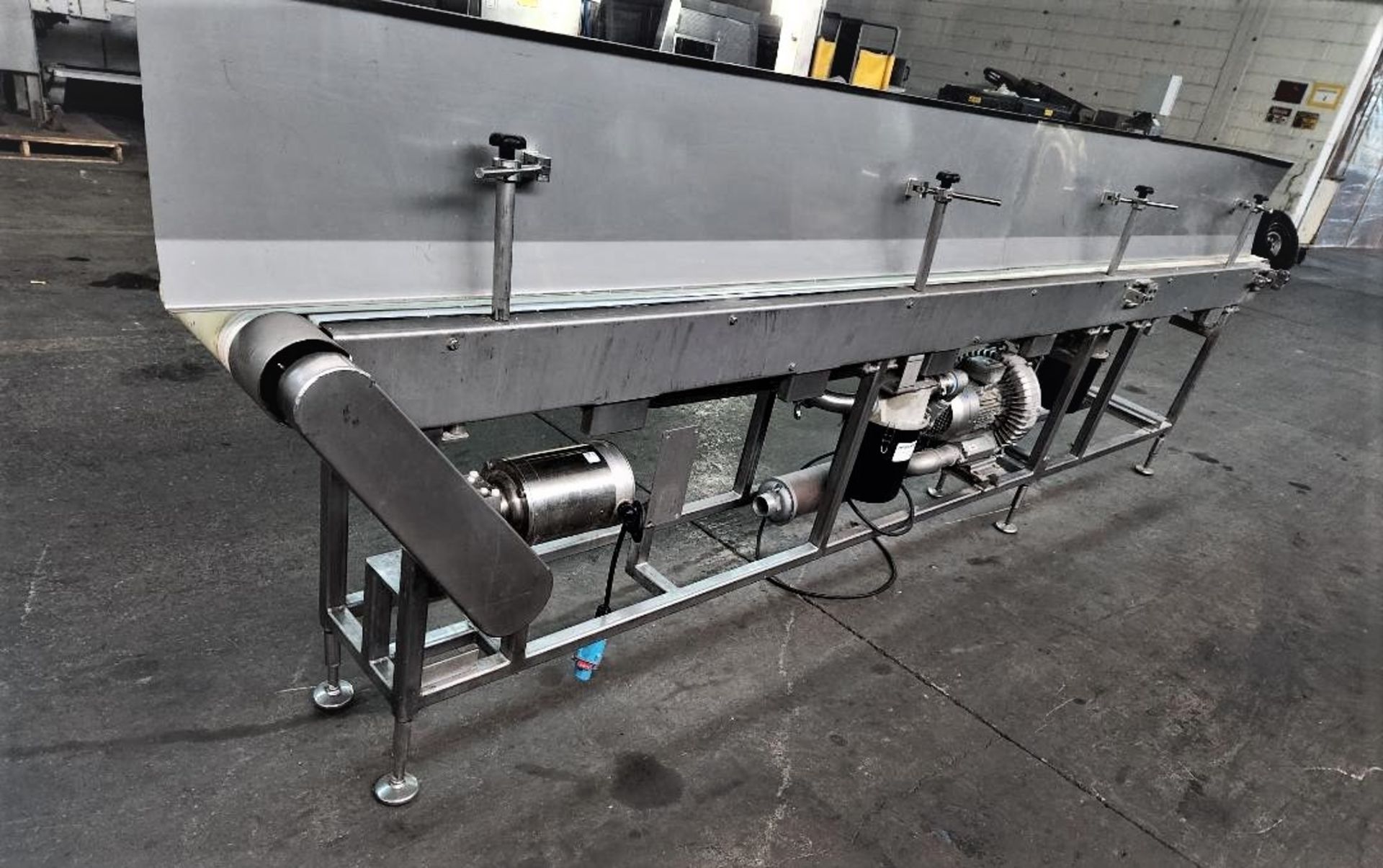 Aprox. 10" Wide x 158" Long S/S Blowoff Belt Conveyor with 10" Wide Belt with Perforations to - Image 8 of 8