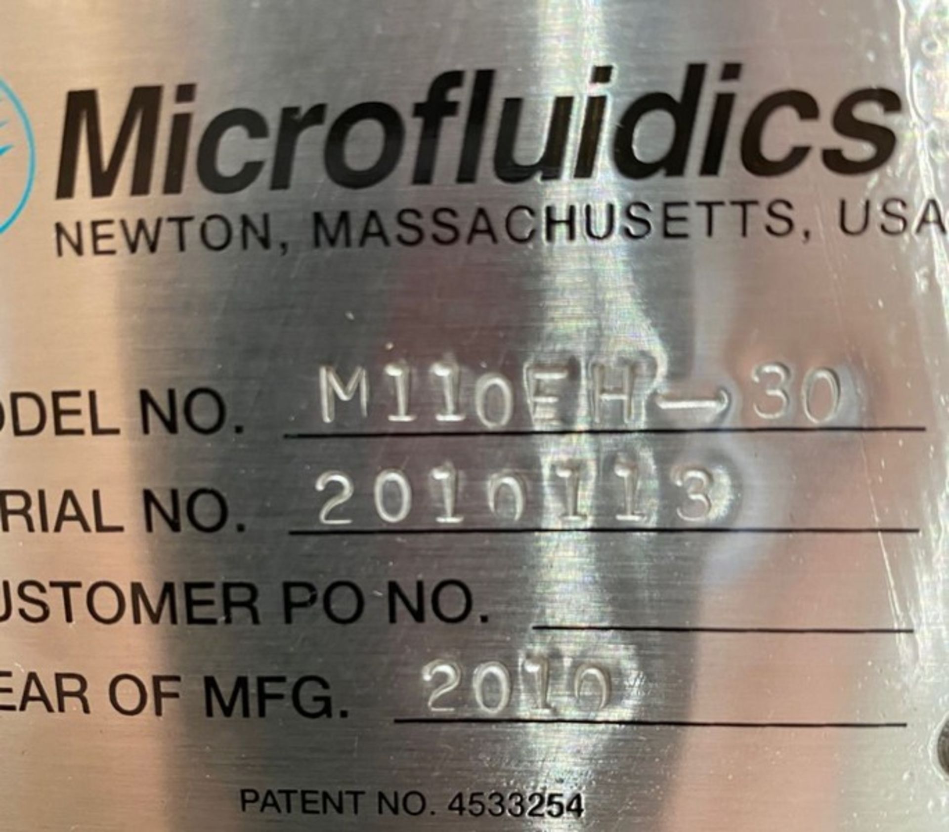 Microfluidics M110EH Microfluidizer. Model: M110EH, Serial: 2010113, 30,000 PSI Maximum Pressure. - Image 5 of 5