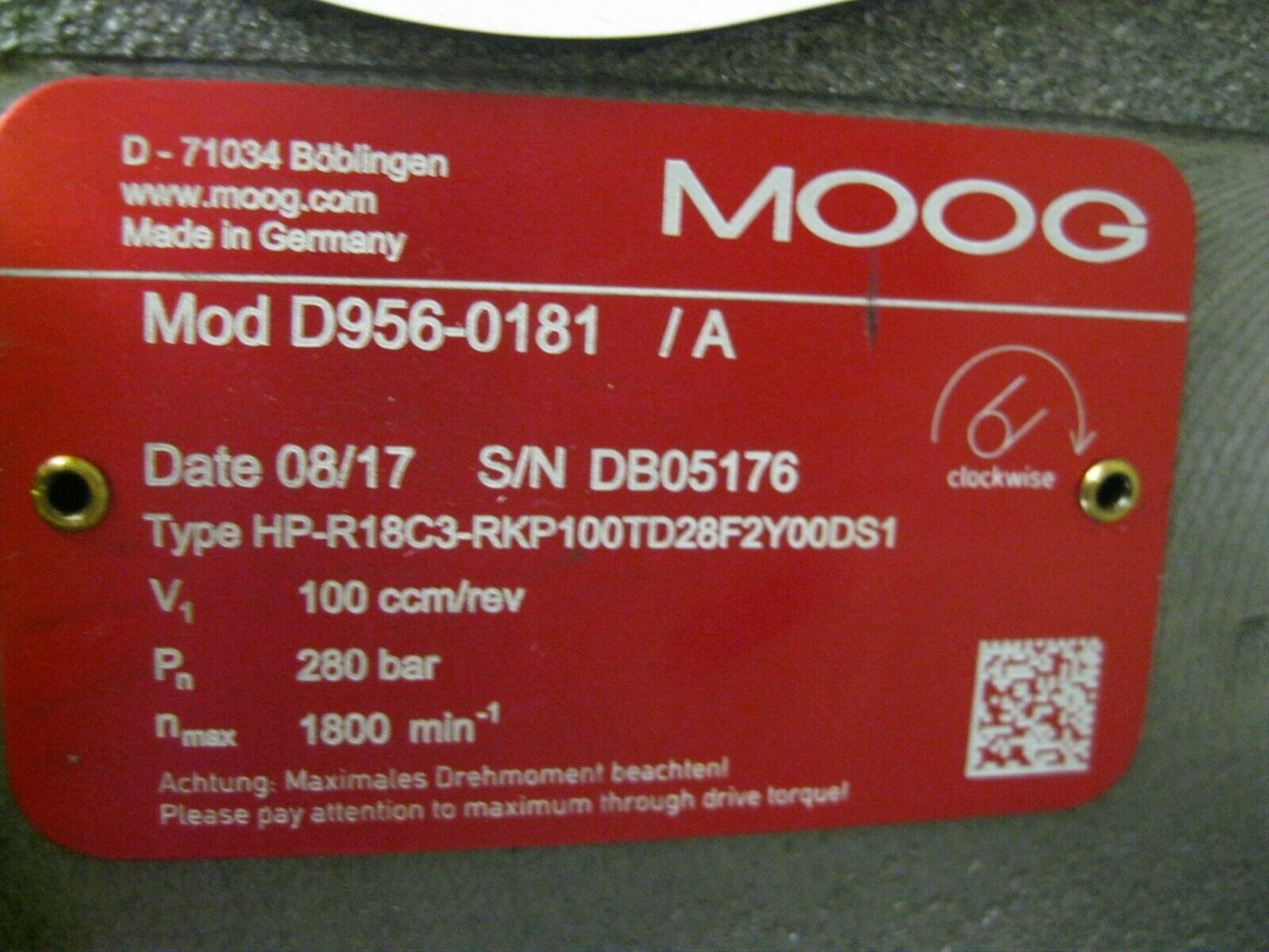 Moog D956-0181/A Type HP-R18C3-RKP Radial Piston Pump NEW (Located Springfield, NH) (Loading Fee $ - Image 3 of 6