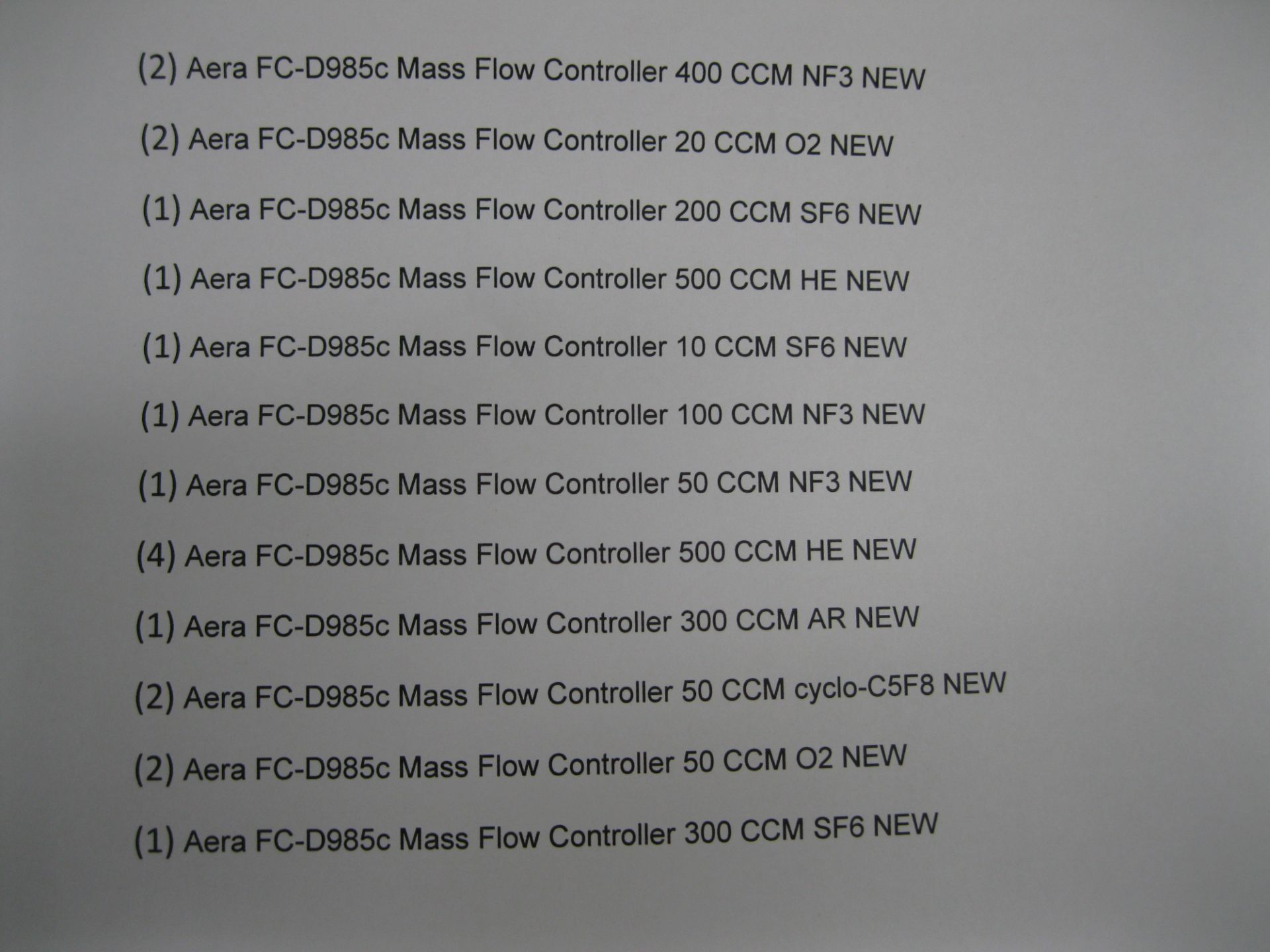 Lot of (19) Aera Mass Flow Controller NEW (Located Springfield, NH) (Loading Fee $25) - Image 3 of 3