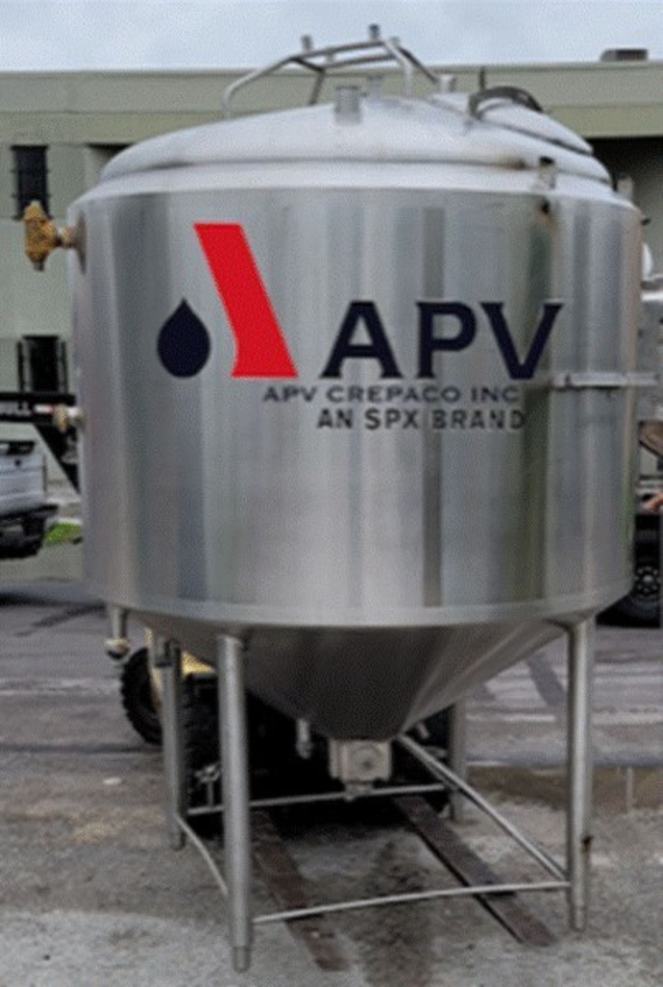 APV Crepaco 1,000 Gal. Steam Jacketed Cone-Bottom S/S Processing Tank with Scrape Surface Mixing, 75