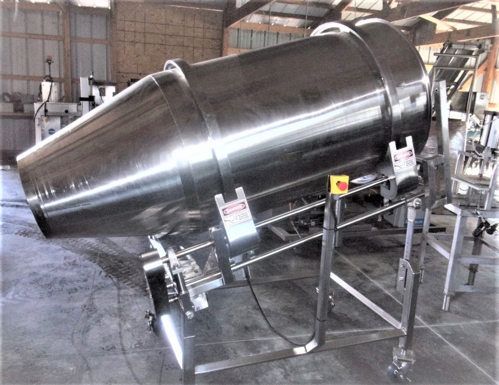 Loos Machine 32" Diameter x 60" Long S/S Sanitary Coating Tumble Drum, Adjustable Degrees of Angle - Image 9 of 11