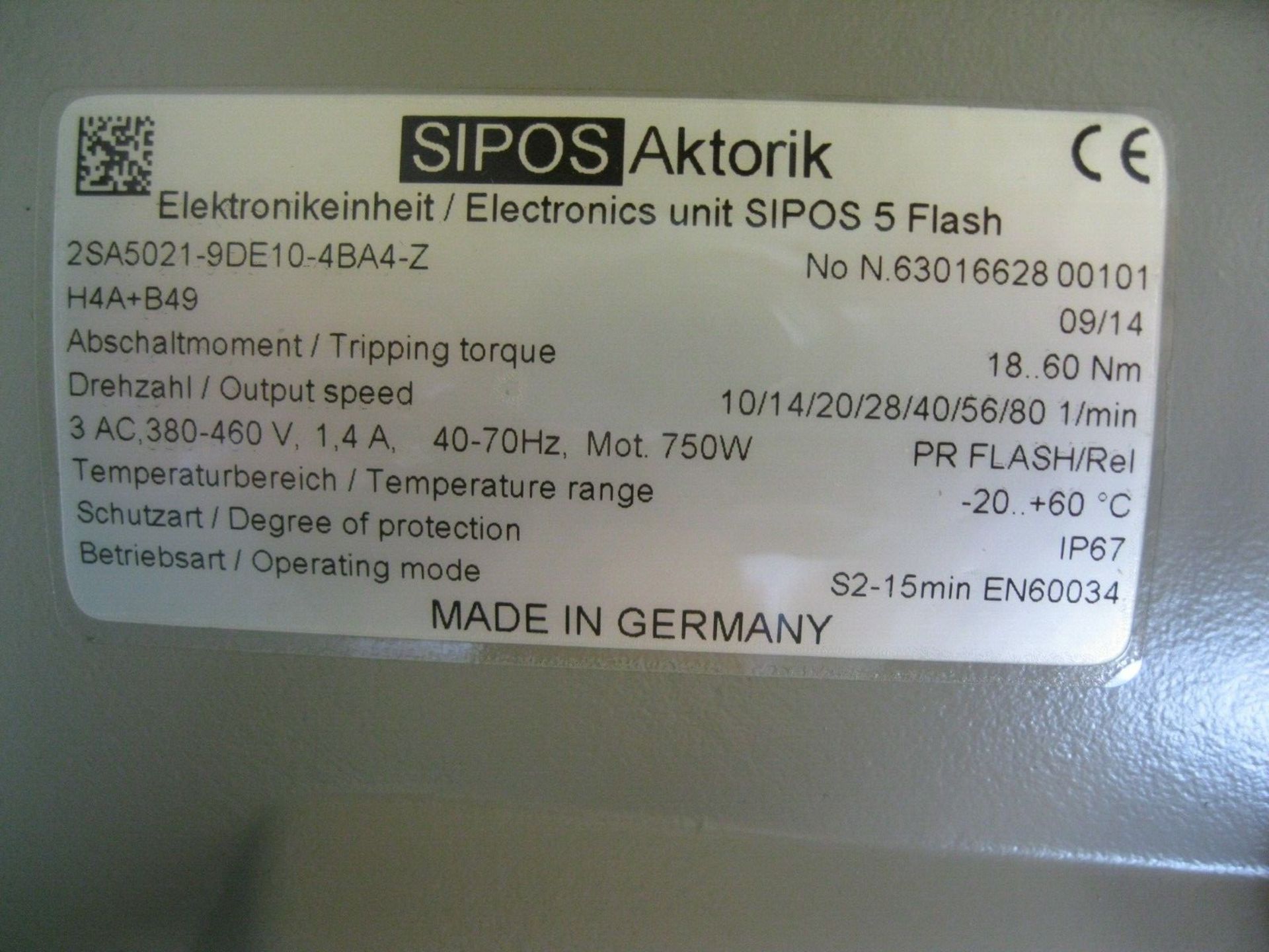 Sipos 5 Profitron 2SA5 Electric Rotary Actuator NEW(Located Springfield, NH) (Loading Fee $50) - Image 6 of 8