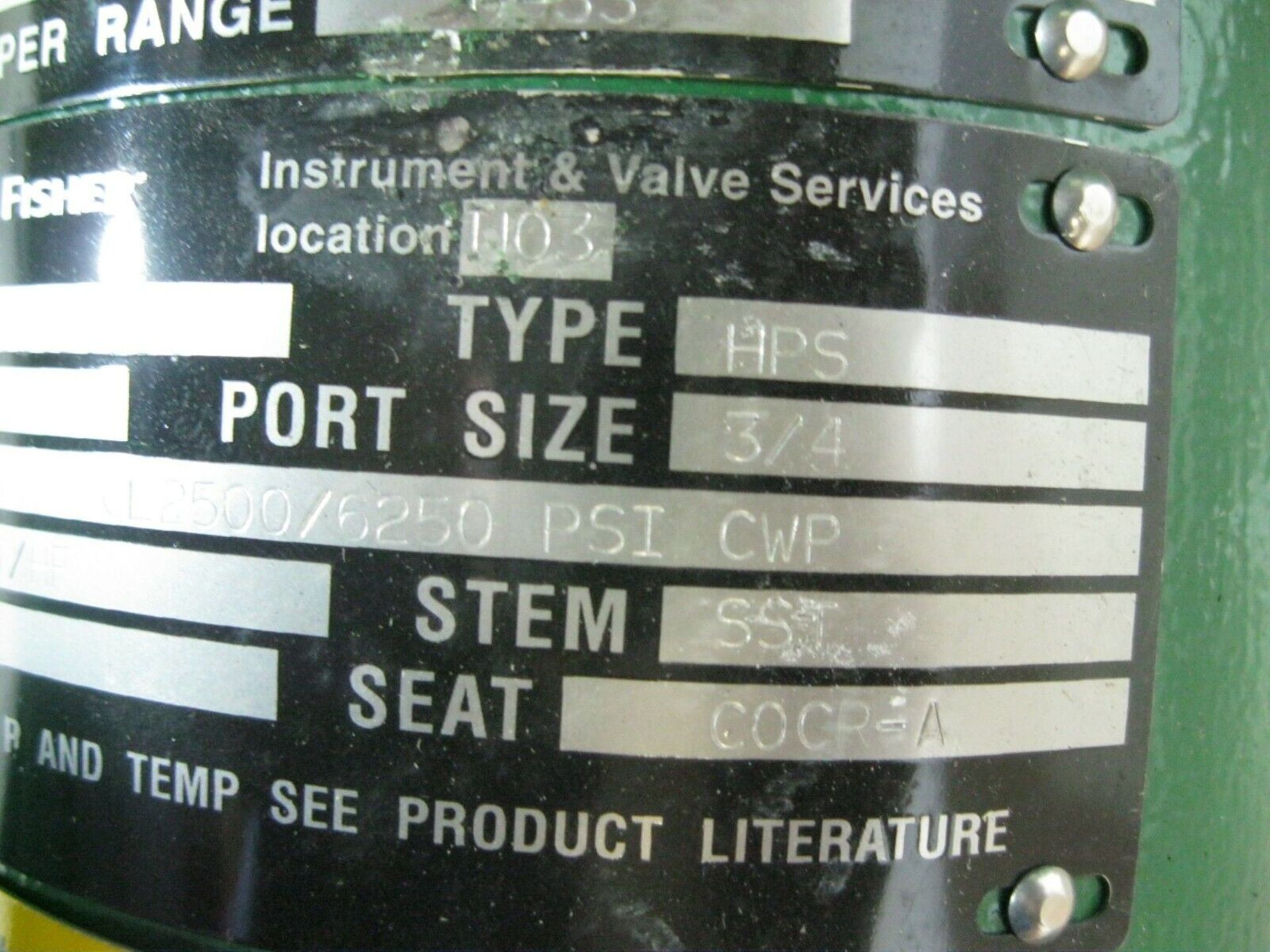 1" 2500# Fisher Controls HPS CS Control Valve 667 Actuator 3582G NEW Z32 (Located Springfield, - Image 6 of 9