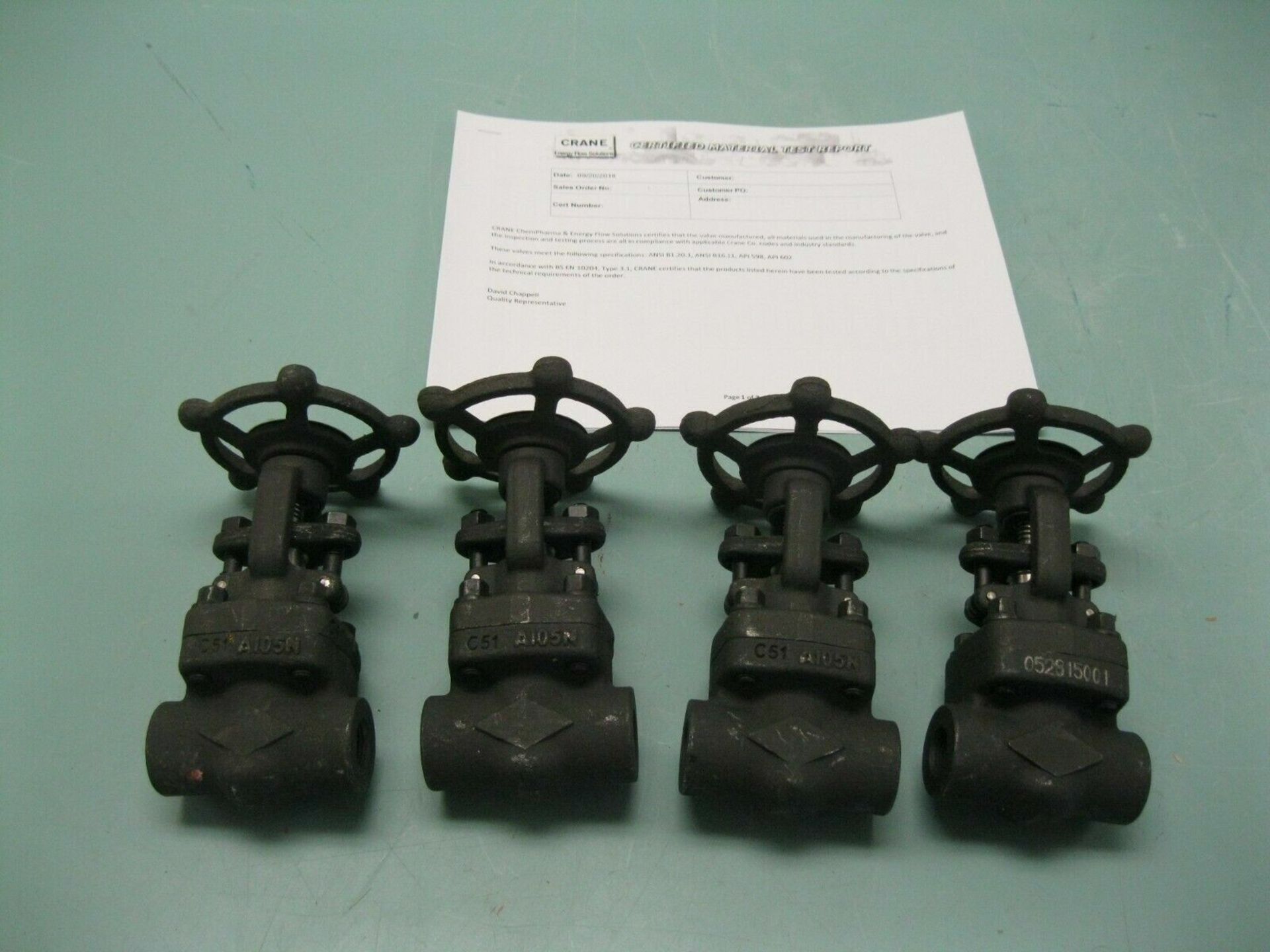 Lot of (113) Crane Forged Steel Gate, Globe, Check Valve NEW (Located Springfield, NH) (Loading