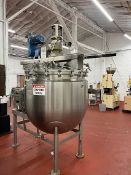 Used approximately 250 gallon triple motion stainless steel sanitary vacuum kettle. Internal rated
